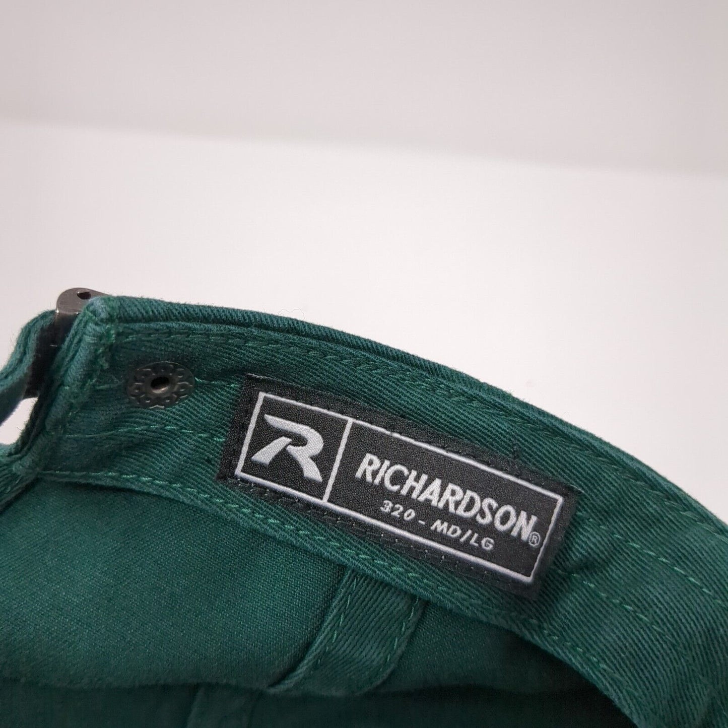 Peace Sign Heart Slideback Hat Green M/L Solid Embroidered Richardson