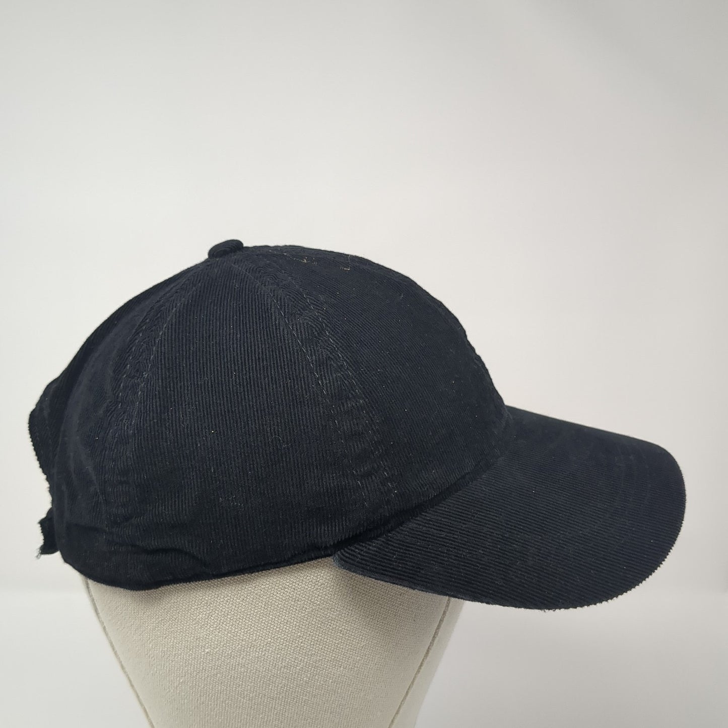 Unbranded Strapback Hat Solid Black One Size Adjustable Blank Casual