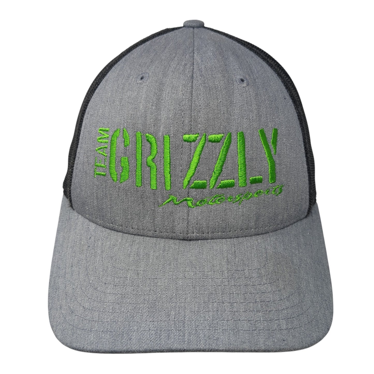 Team Grizzly Motorsports Snapback Trucker Hat Gray Large Mesh Back Richardson