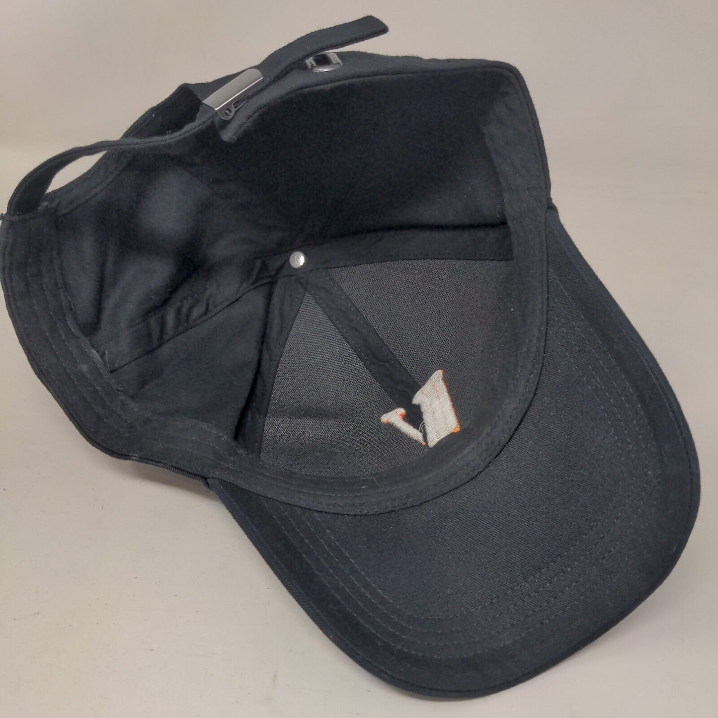Letter V Slideback Hat Black One Size Embroidered Adjustable 6 Panel