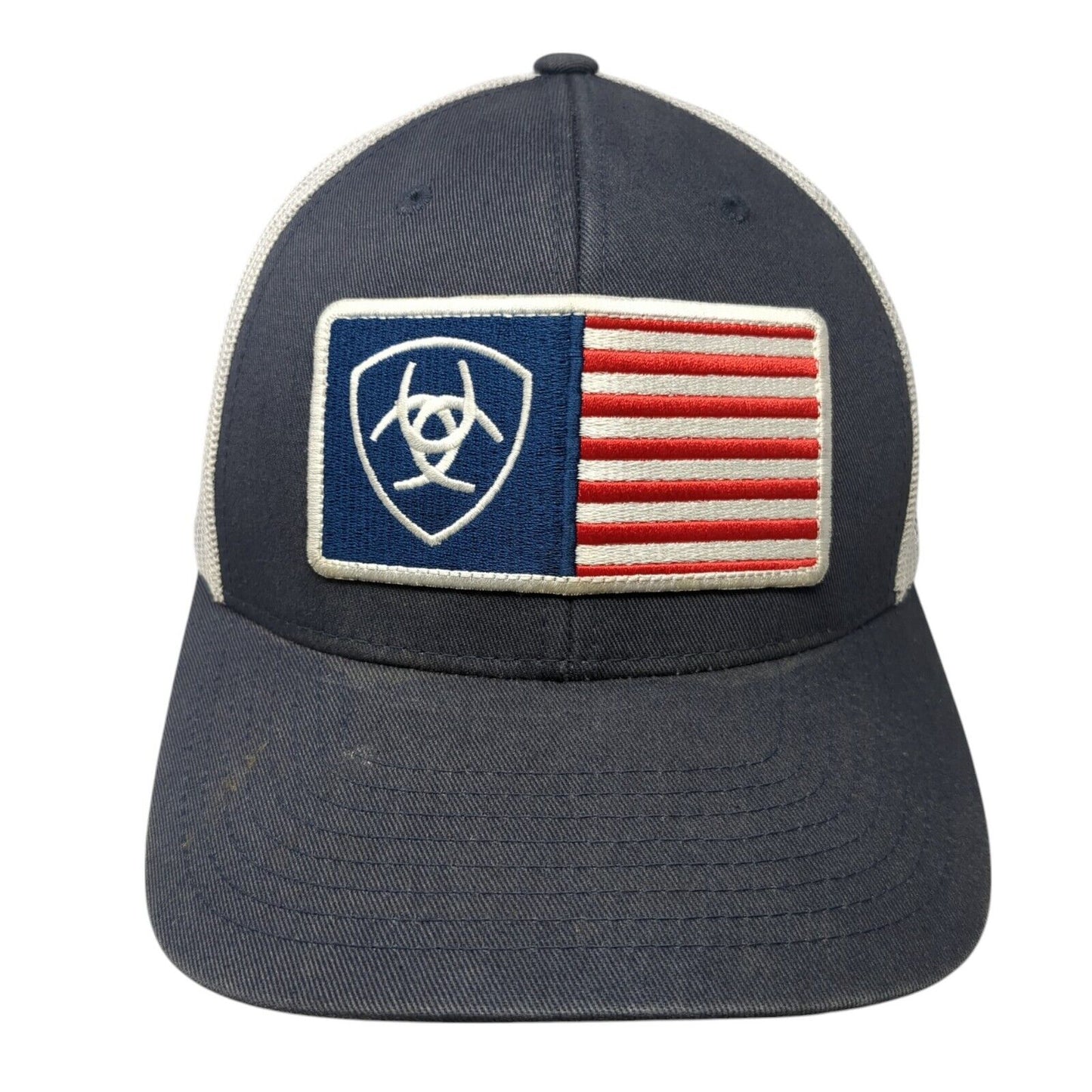 Ariat Patch Snapback Trucker Hat Blue One Size Mesh Back Adjustable