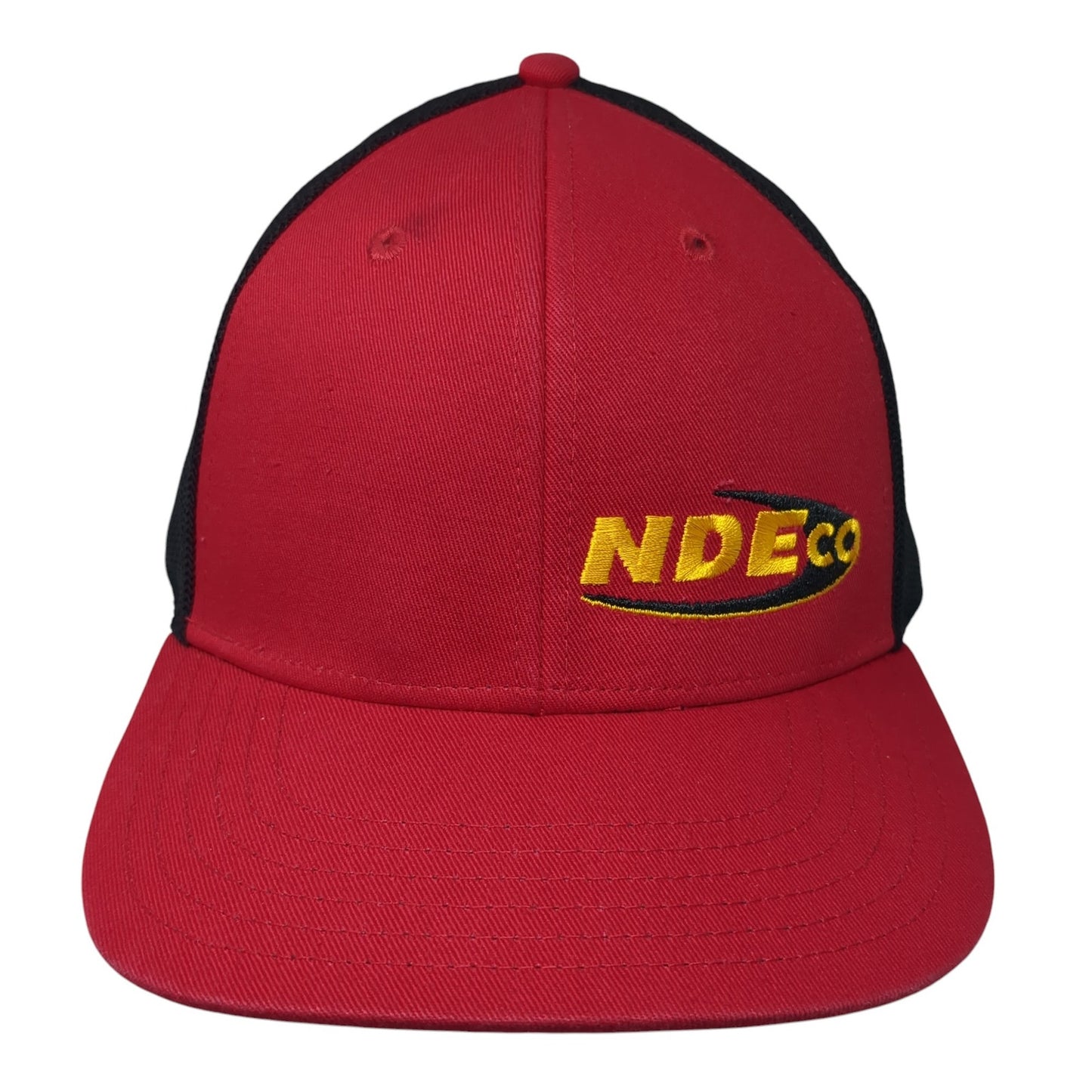NDEco Snapback Mesh Back Trucker Hat Red One Size Colorblock Outdoor Cap