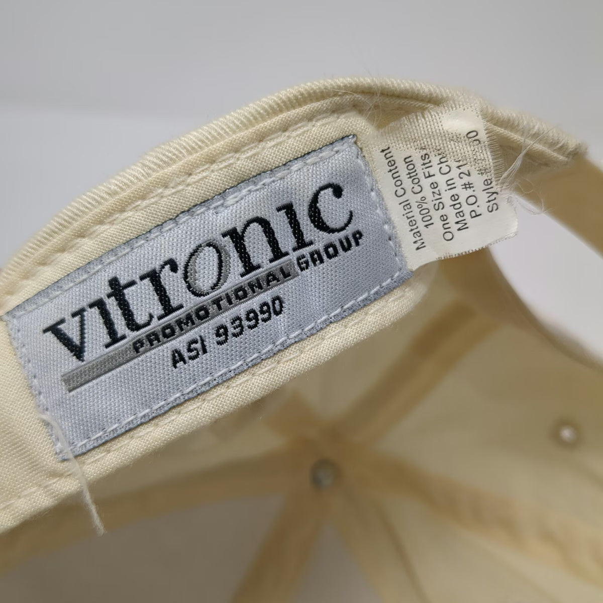 Vitronic Snapback Hat Beige One Size Stars and Stripes Newspaper Logo Blue Brim