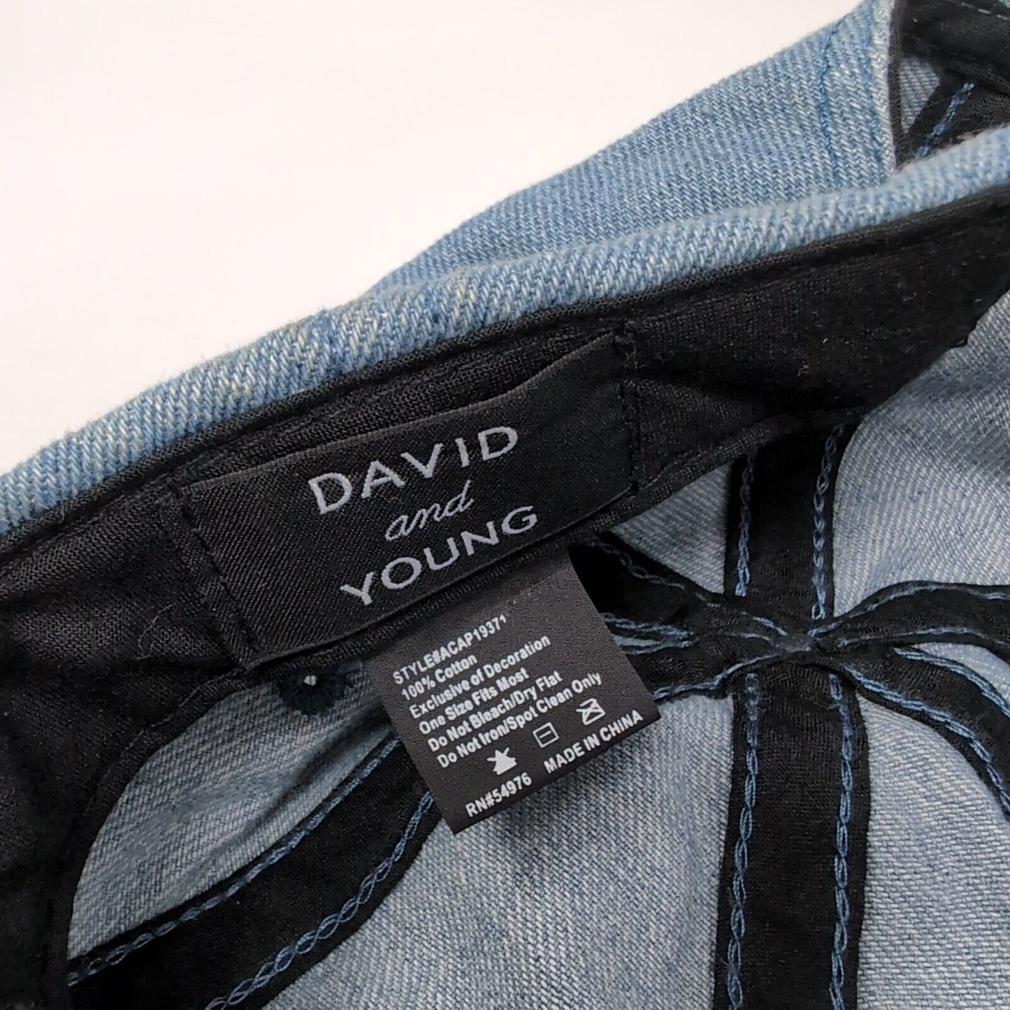 Bad Hair Day Strapback Hat Blue OSFM Adjustable Embroidered David and Young