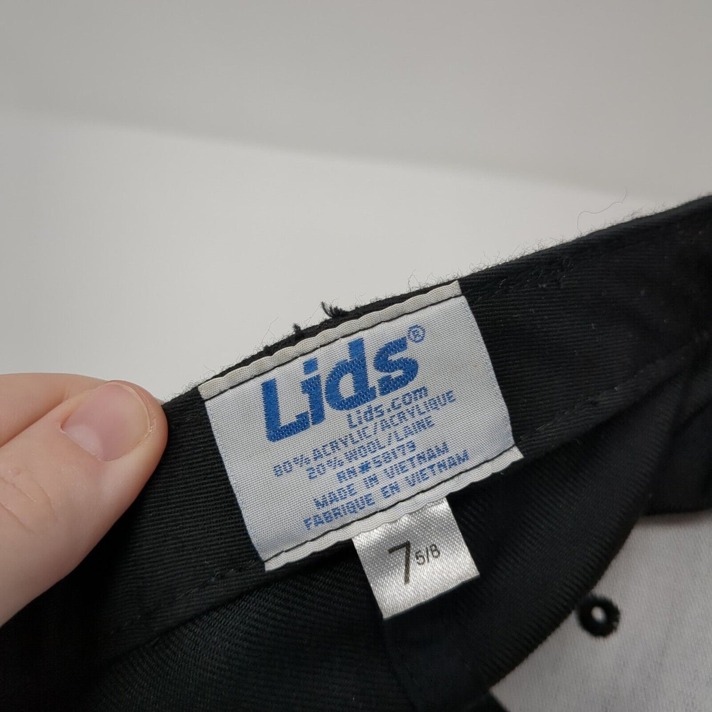 Lids Fitted Hat Black 7 5/8 Solid 6 Panel Vent Holes Blank Outdoor