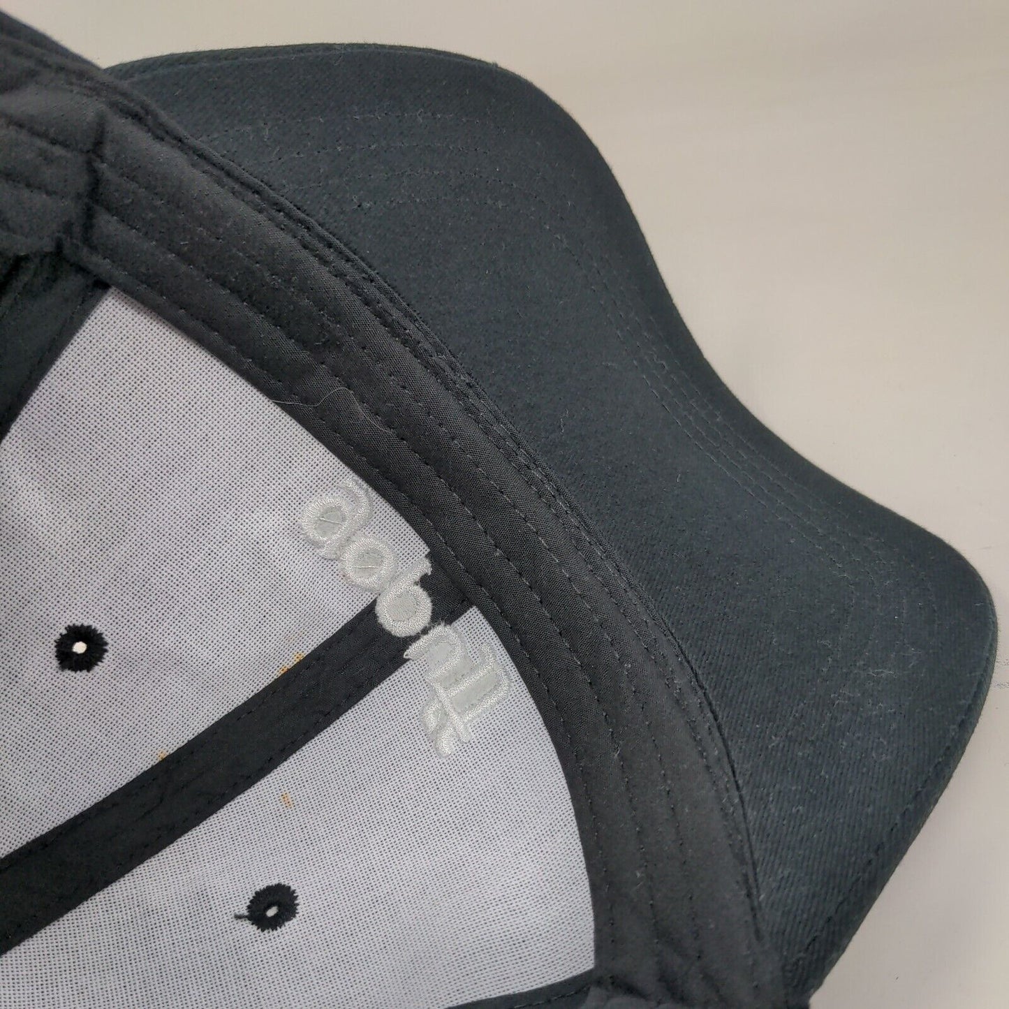 Go Puff Slideback Hat Black One Size Adjustable Embroidered Vented Holes 6 Panel
