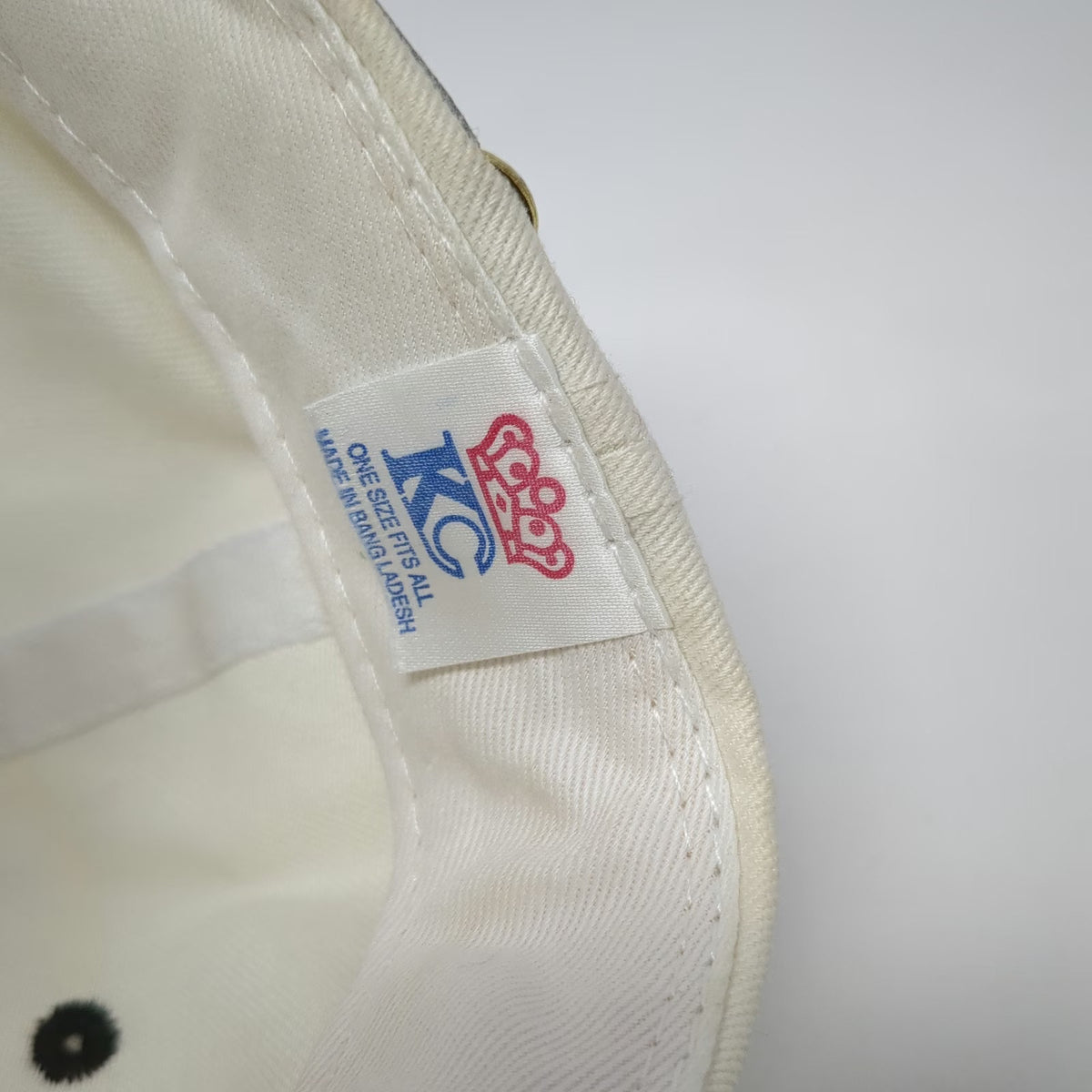 KC 76 Racing Baseball Cap White One Size Checkered Flag Suede Brim Slideback Hat