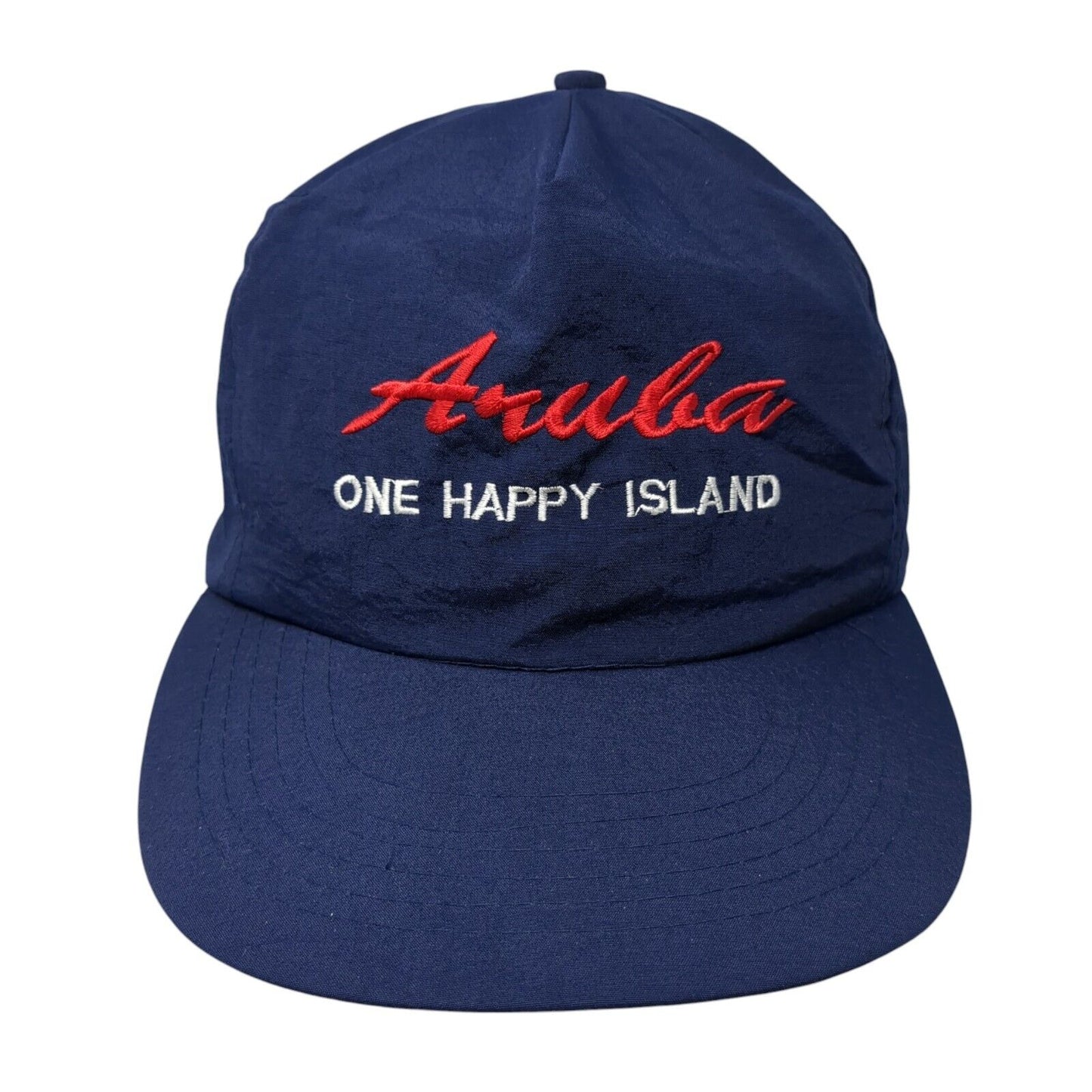 Aruba One Happy Island Snapback Hat Blue One Size Adjustable Embroidered Taslon