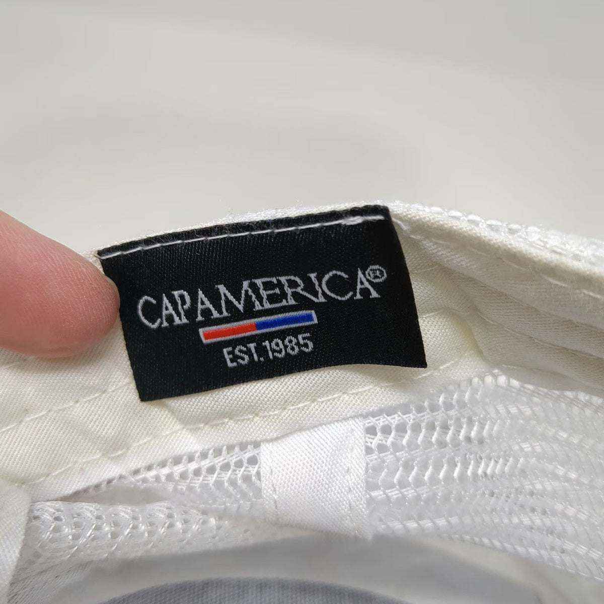 Cap America Trucker Hat Black One Size Crooked 8 Logo Mesh Snapback Structured