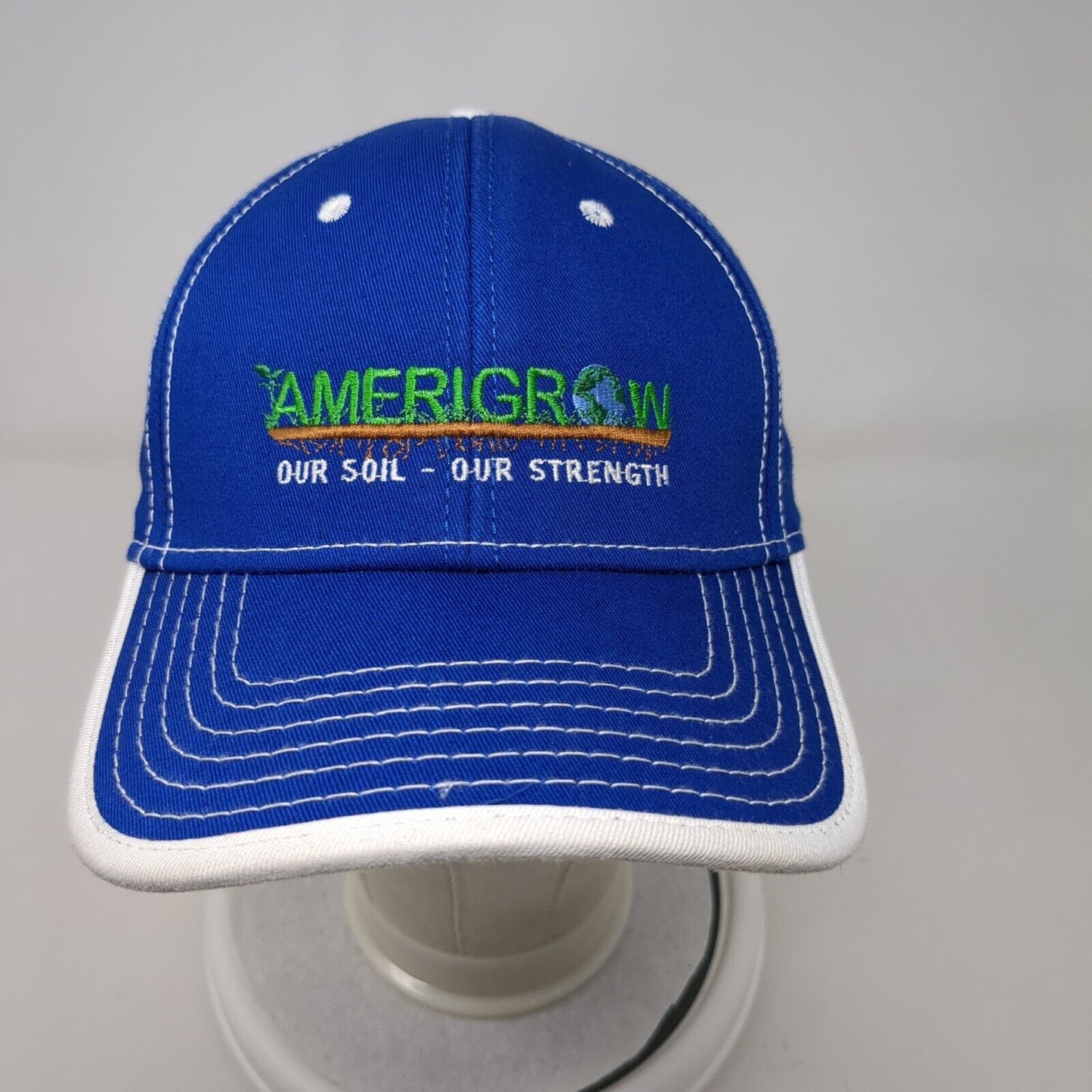 Amerigrow Our Soil Our Strength Strapback Hat Blue One Size Adjustable Otto