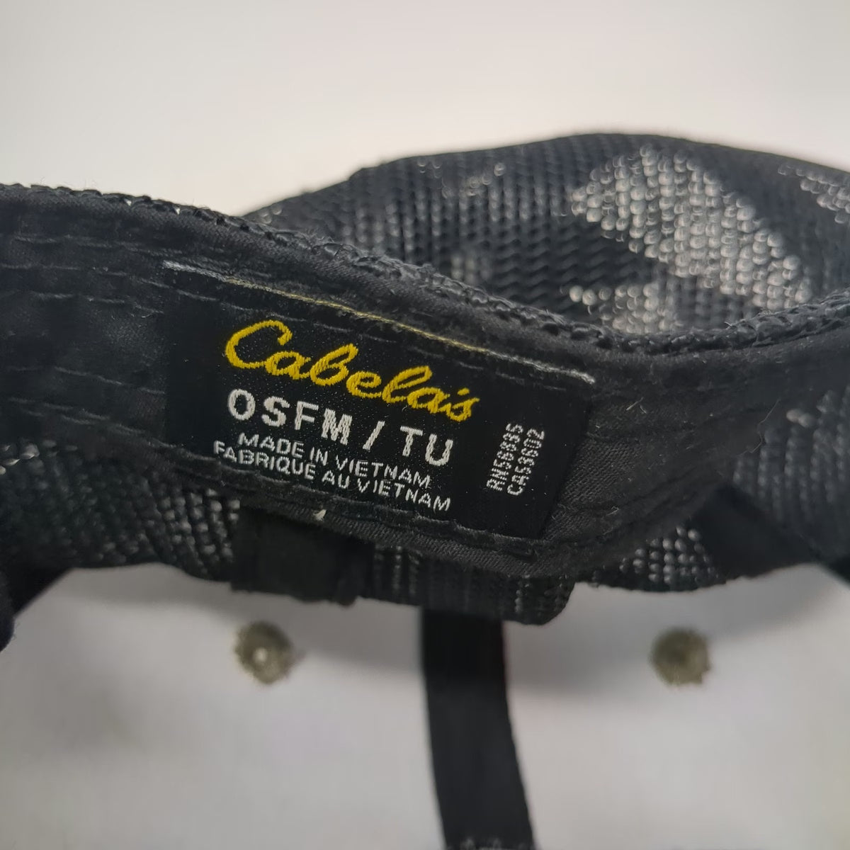 Cabela's Trucker Hat Beige One Size Mesh Back Mountain Patch Black Snapback