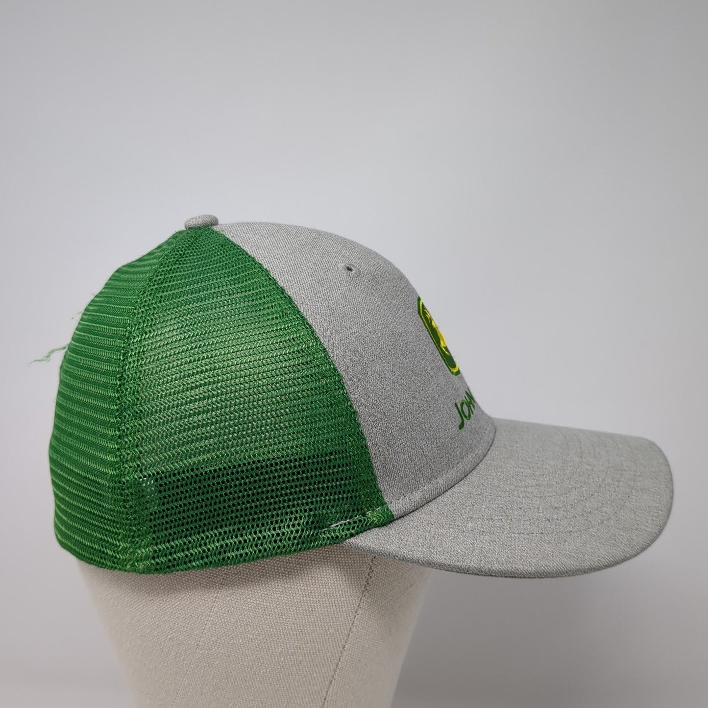 John Deere Logo Fitted Mesh Back Trucker Hat Multi One Size Colorblock
