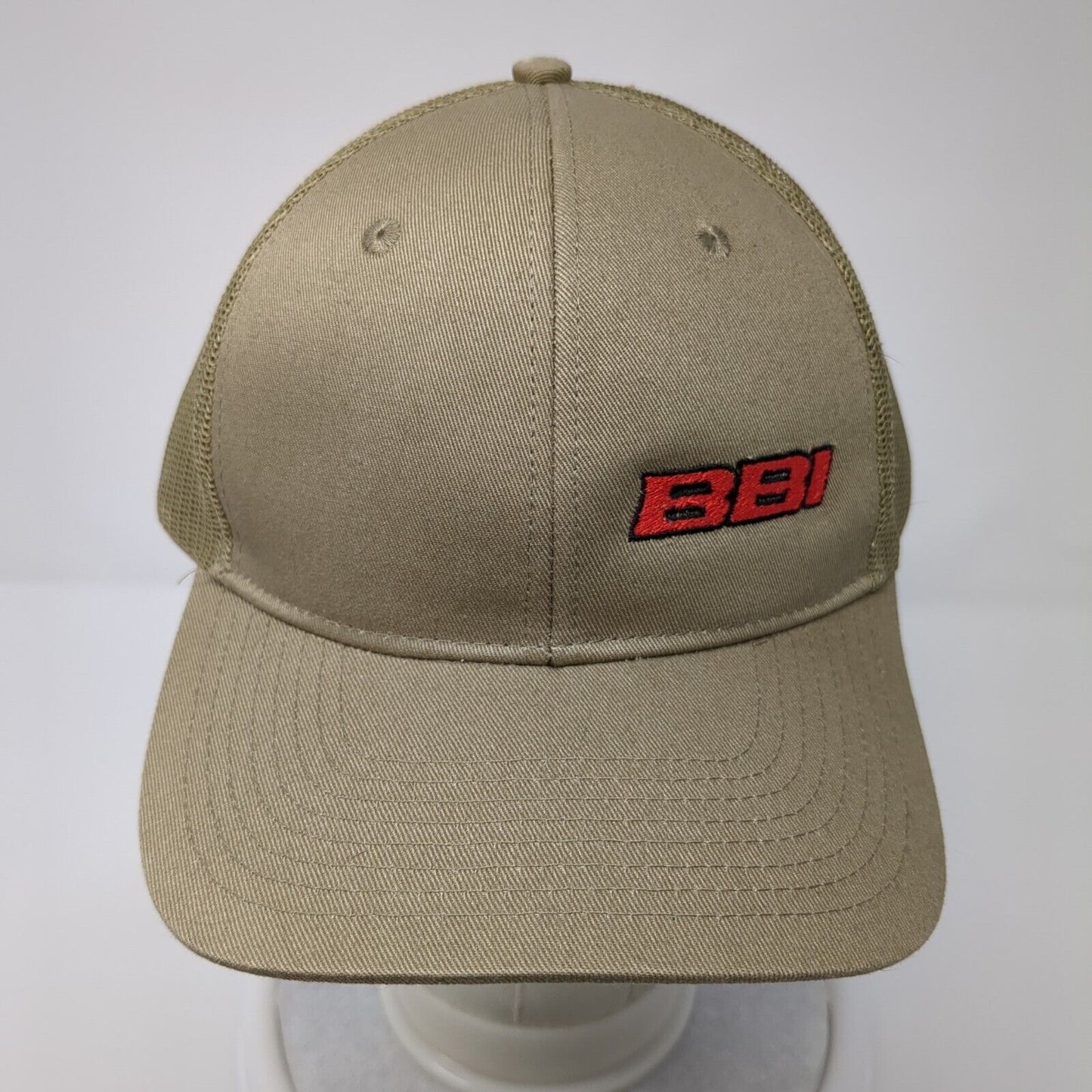 BBI Snapback Mesh Back Trucker Hat Tan One Size Solid Port Authority