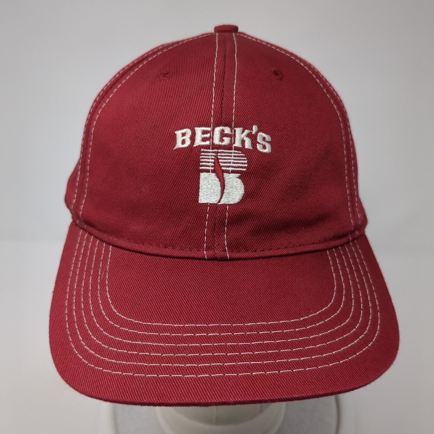 Beck's Snapback Hat Red One Size Adjustable 75 Years Of Difference