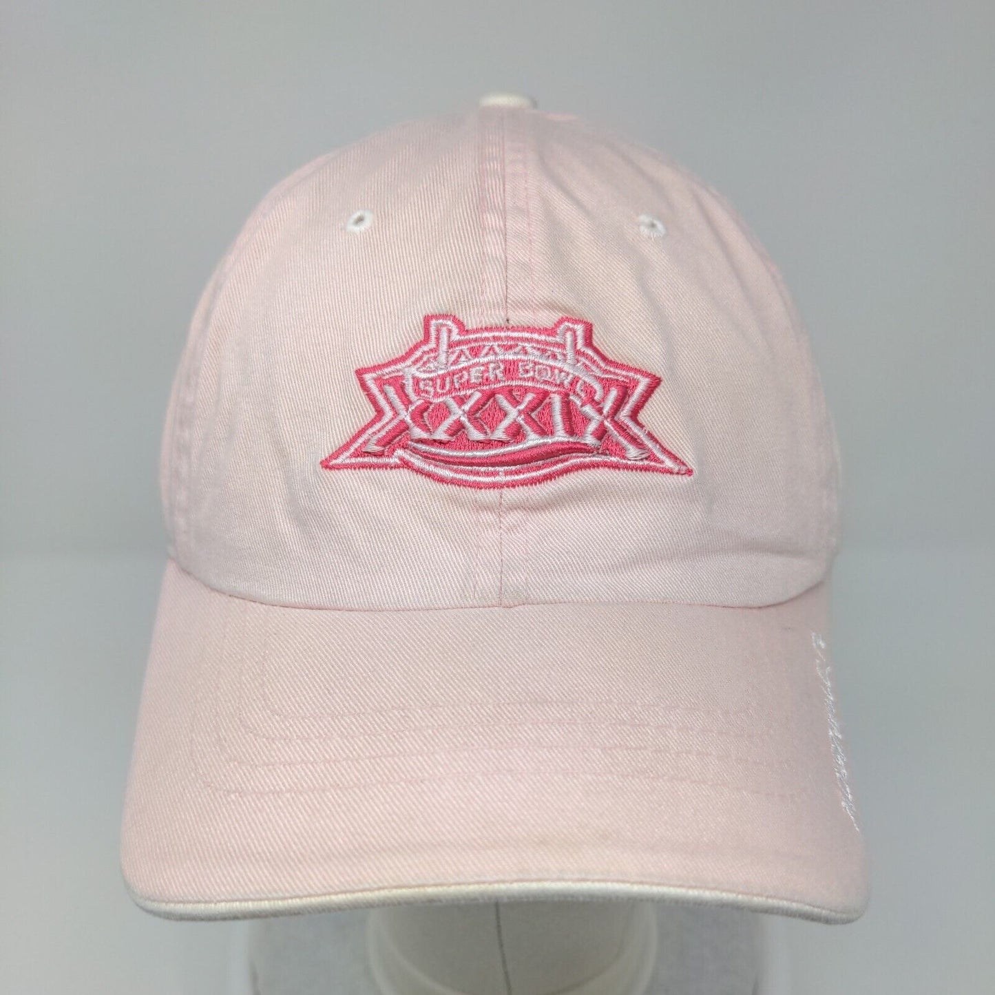 NFL Superbowl XXXIX Slideback Hat Pink OSFGA Embroidered Logo