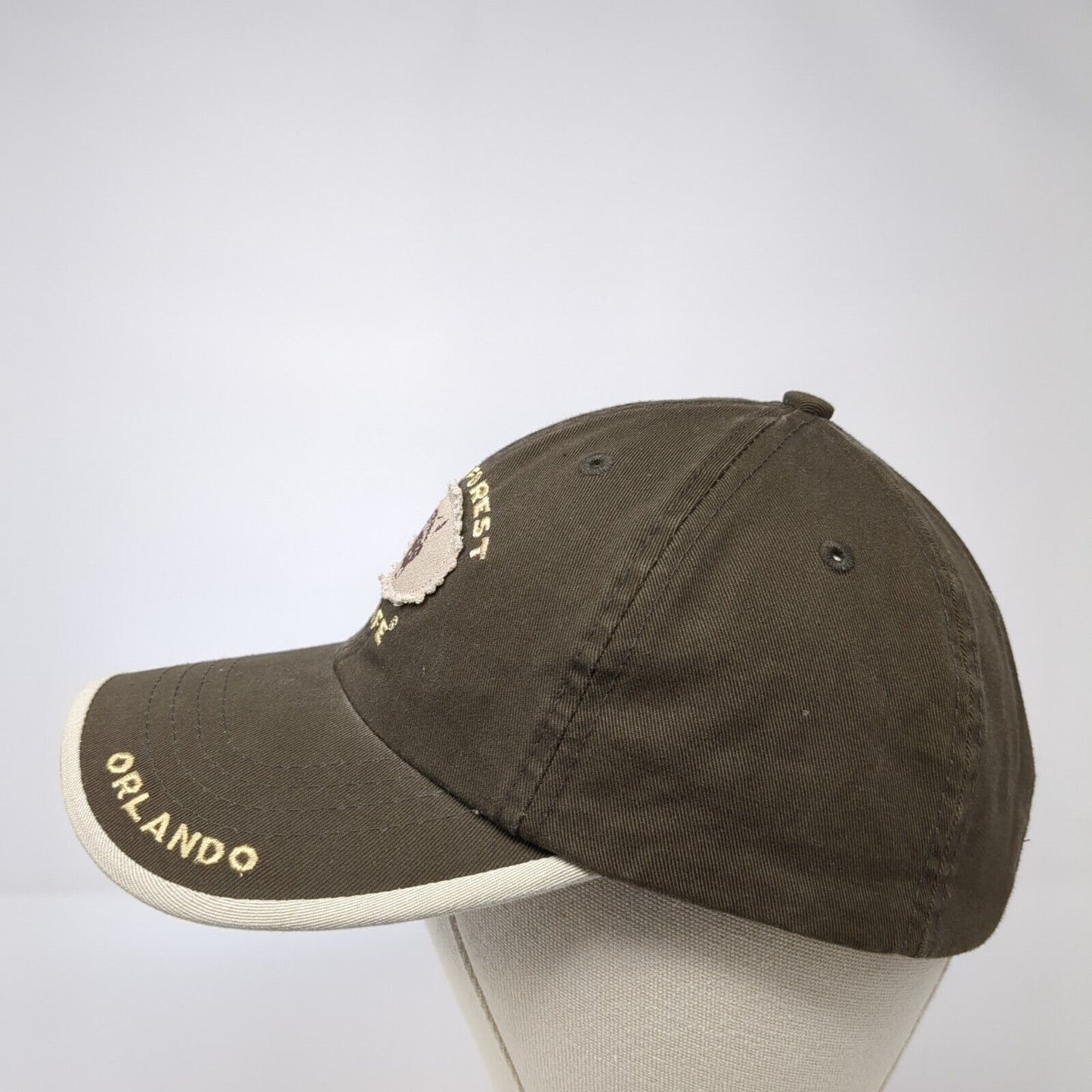 Rainforest Cafe Orlando Slideback Hat Brown One Size Adjustable Embroidered