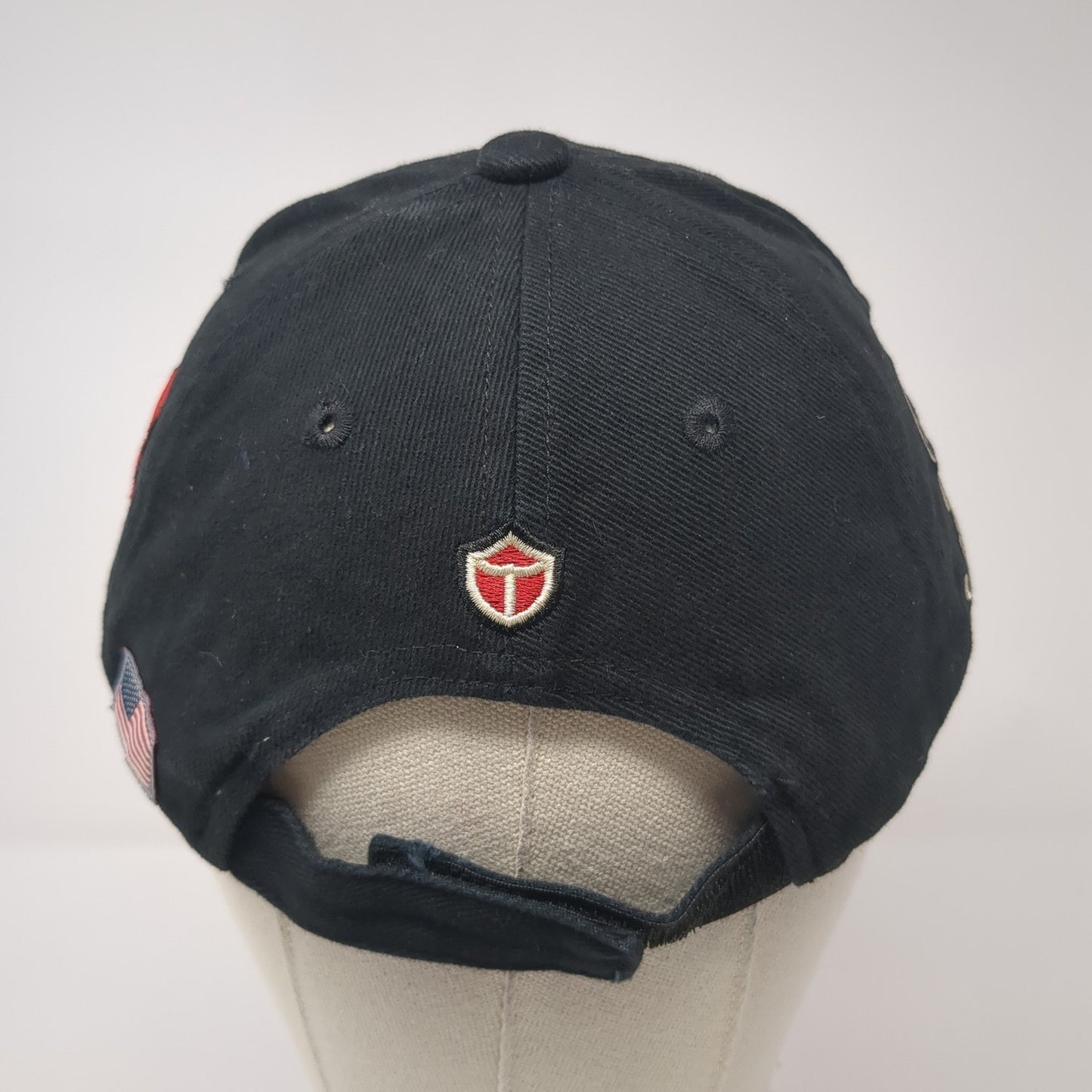 Boeing B17 Flying Fortress Strapback Baseball Cap Black OS Adjustable Red Canoe