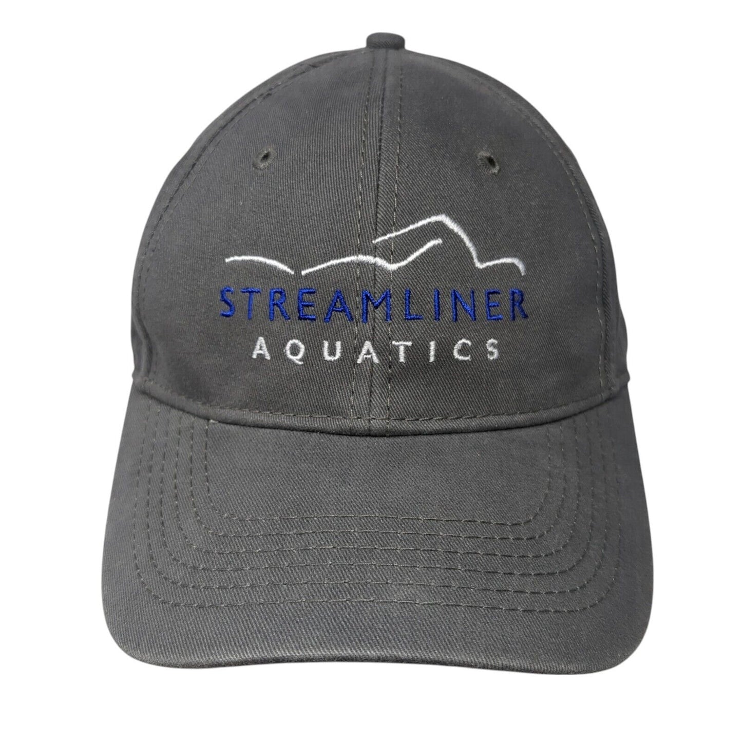 Steamliner Aquatics Slideback Hat Gray One Size Adjustable Embroidered Cotton