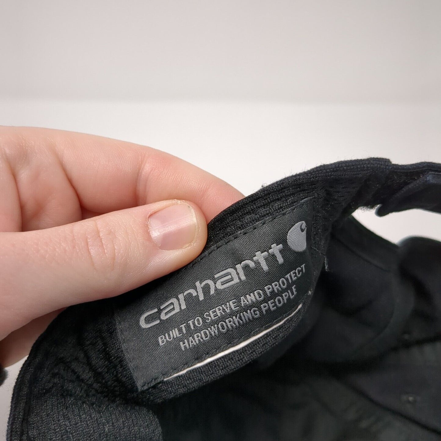 Carhartt Odessa Leather Patch Strapback Hat Black One Size 6 Panel
