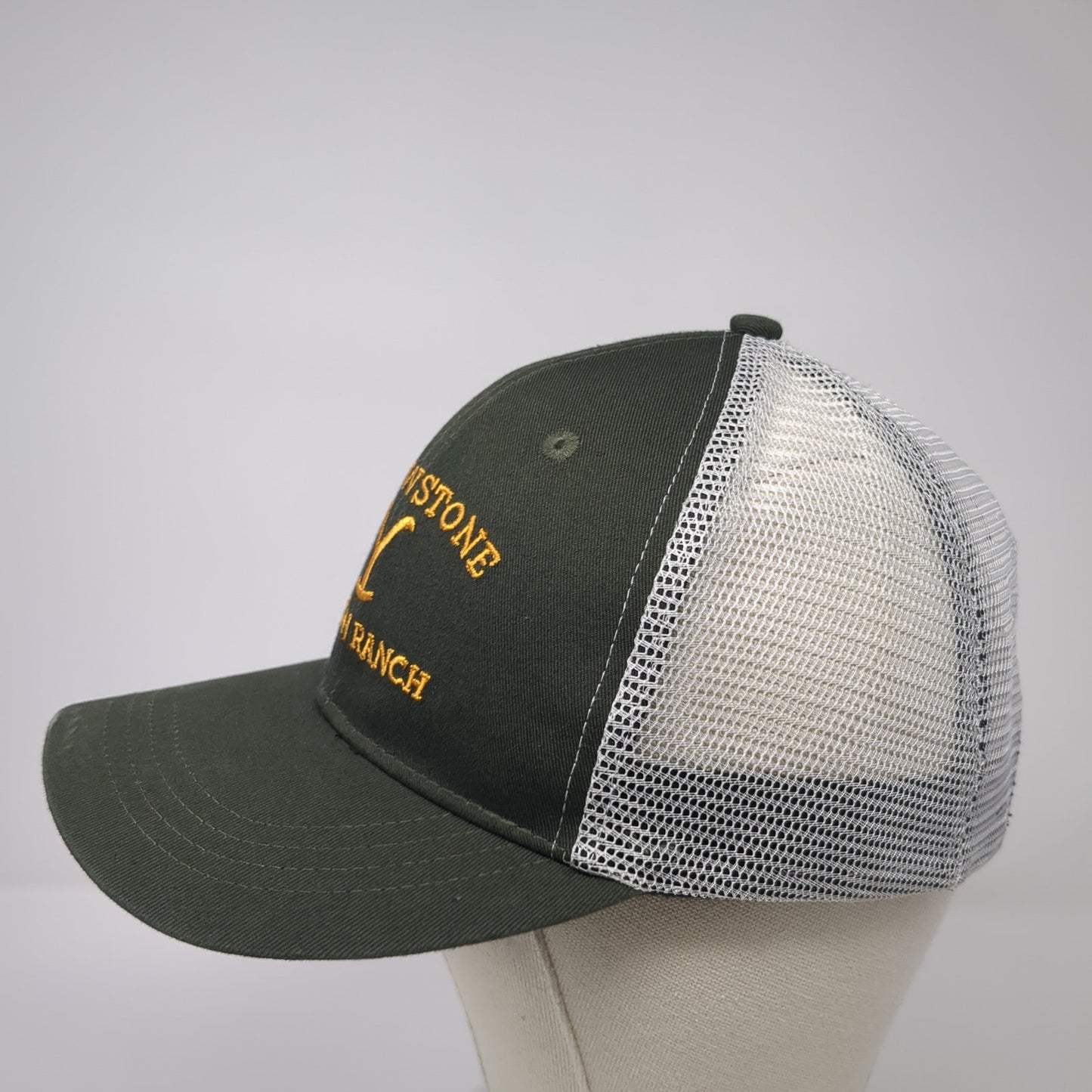Yellowstone Dutton Ranch Snapback Trucker Hat Green OS Adjustable Mesh Back