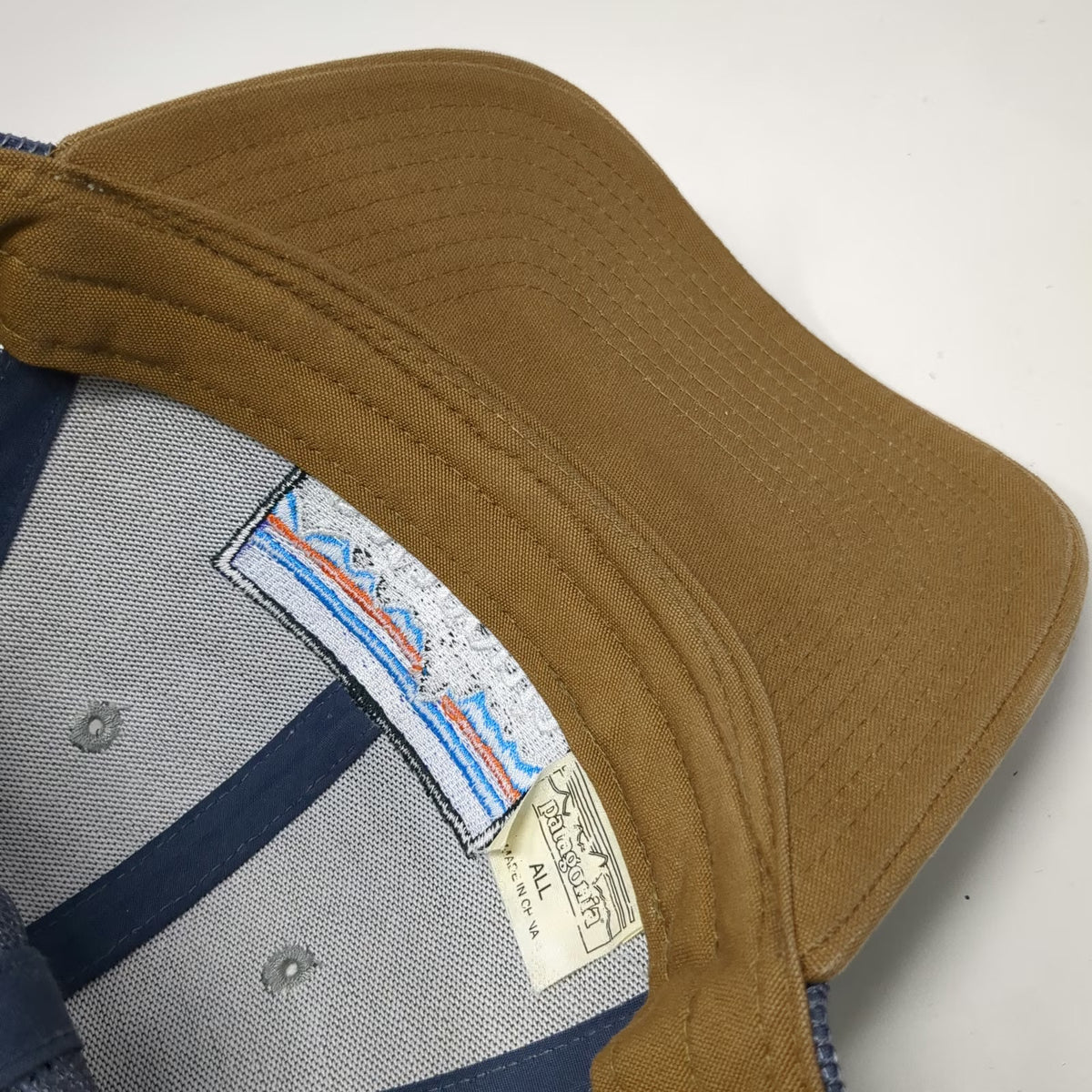 Patagonia Trucker Hat Gray Brown One Size Mesh Back Snapback Mountain Logo Hat