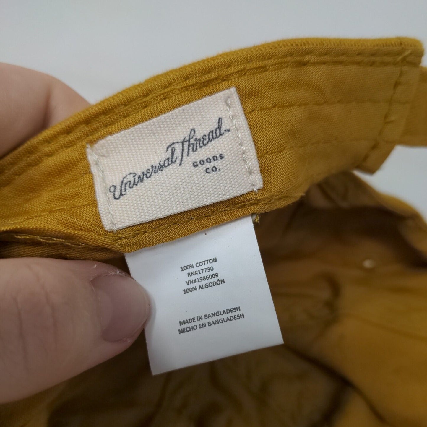 Universal Thread Slideback Hat Yellow One Size Adjustable 6 Panel Blank