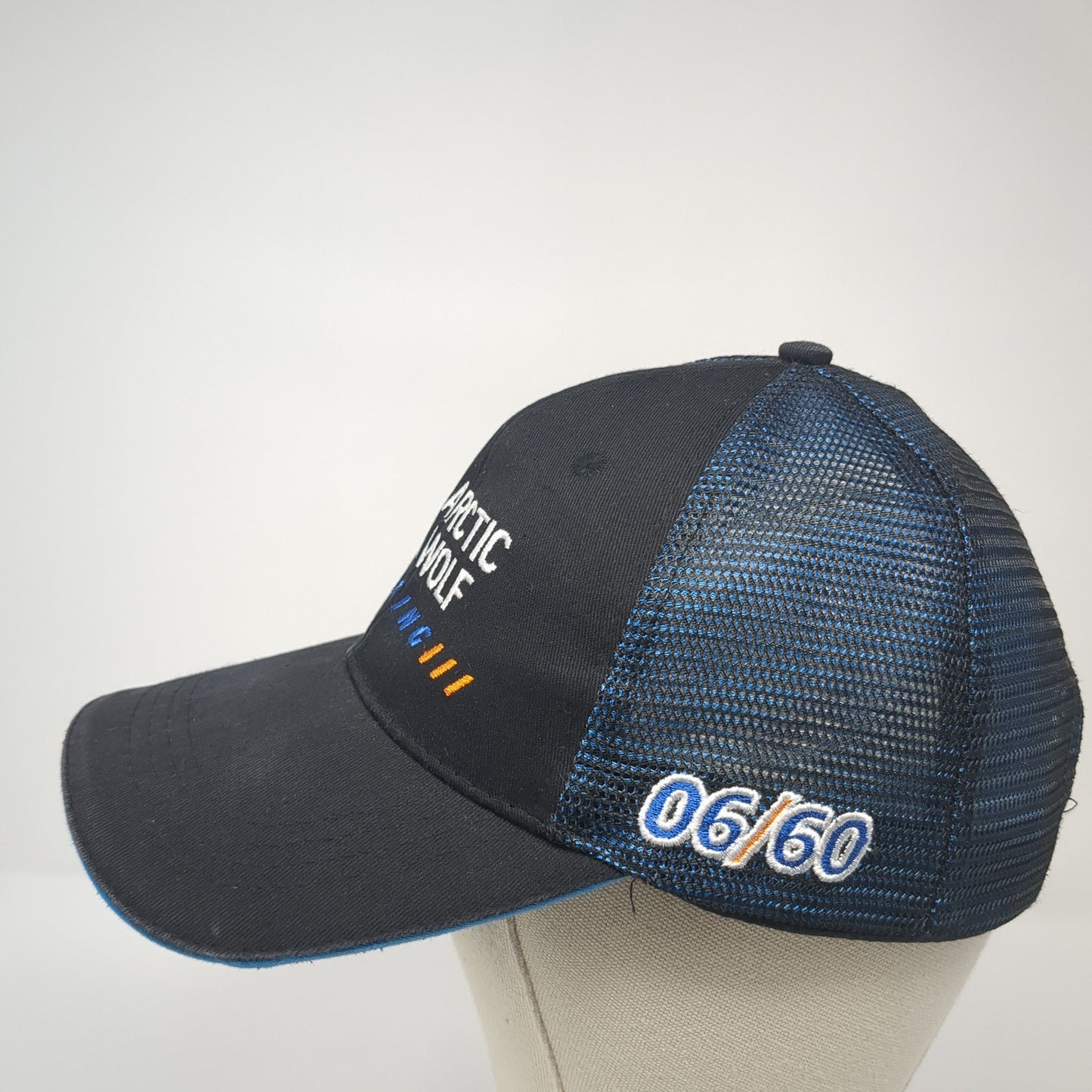 Arctic Wolf Racing 06/60 Snapback Trucker Hat Black One Size Mesh Back