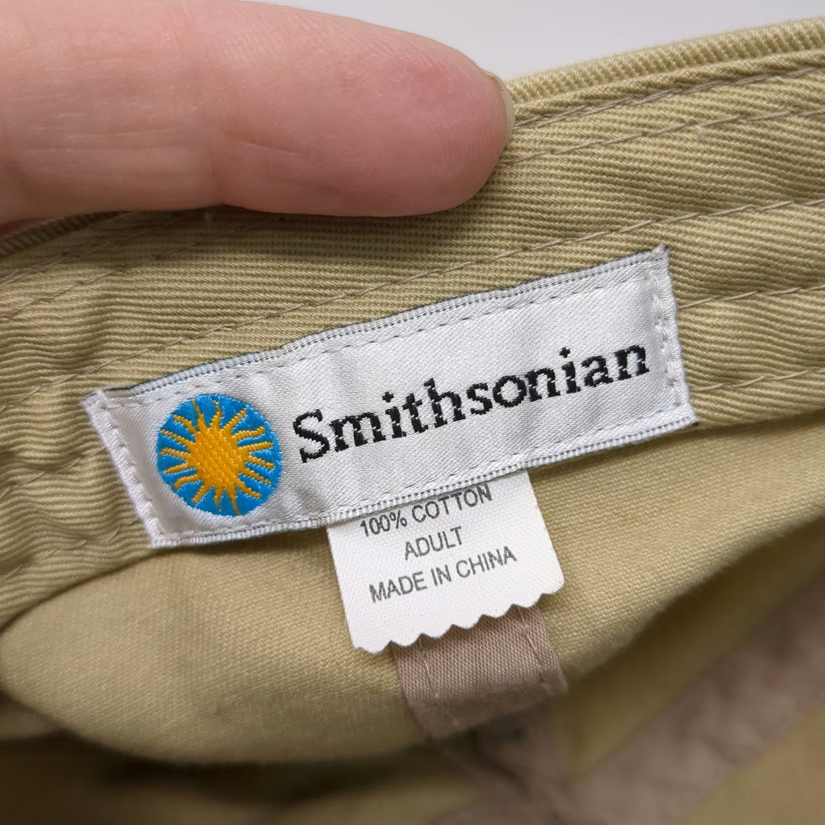 Smithsonian Baseball Cap Beige One Size Washington DC Embroidered Hat EST 1846