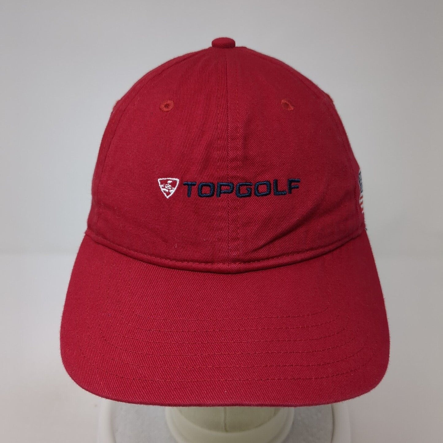 Topgolf Slideback Hat Red One Size Adjustable Embroidered Patriotic Callaway