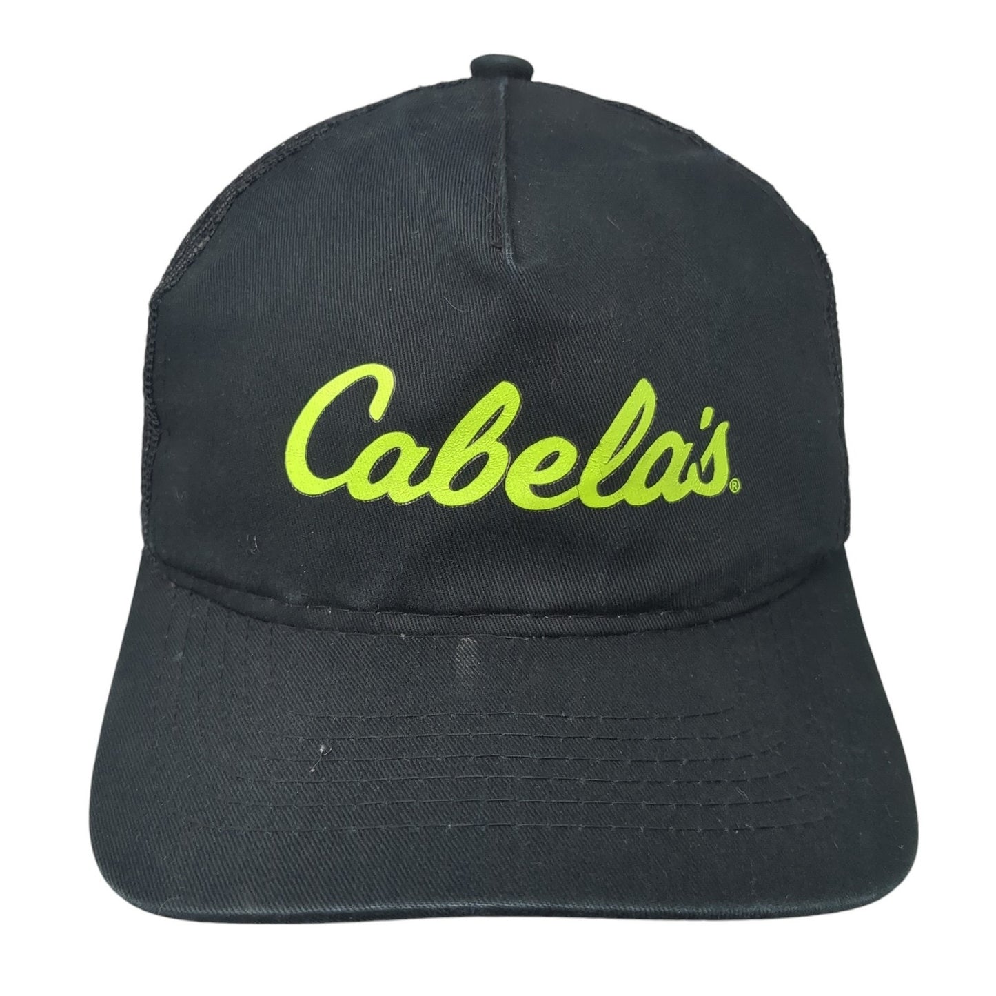 Cabela's Snapback Trucker Hat Black One Size Adjustable Mesh Back Bass Pro Shops