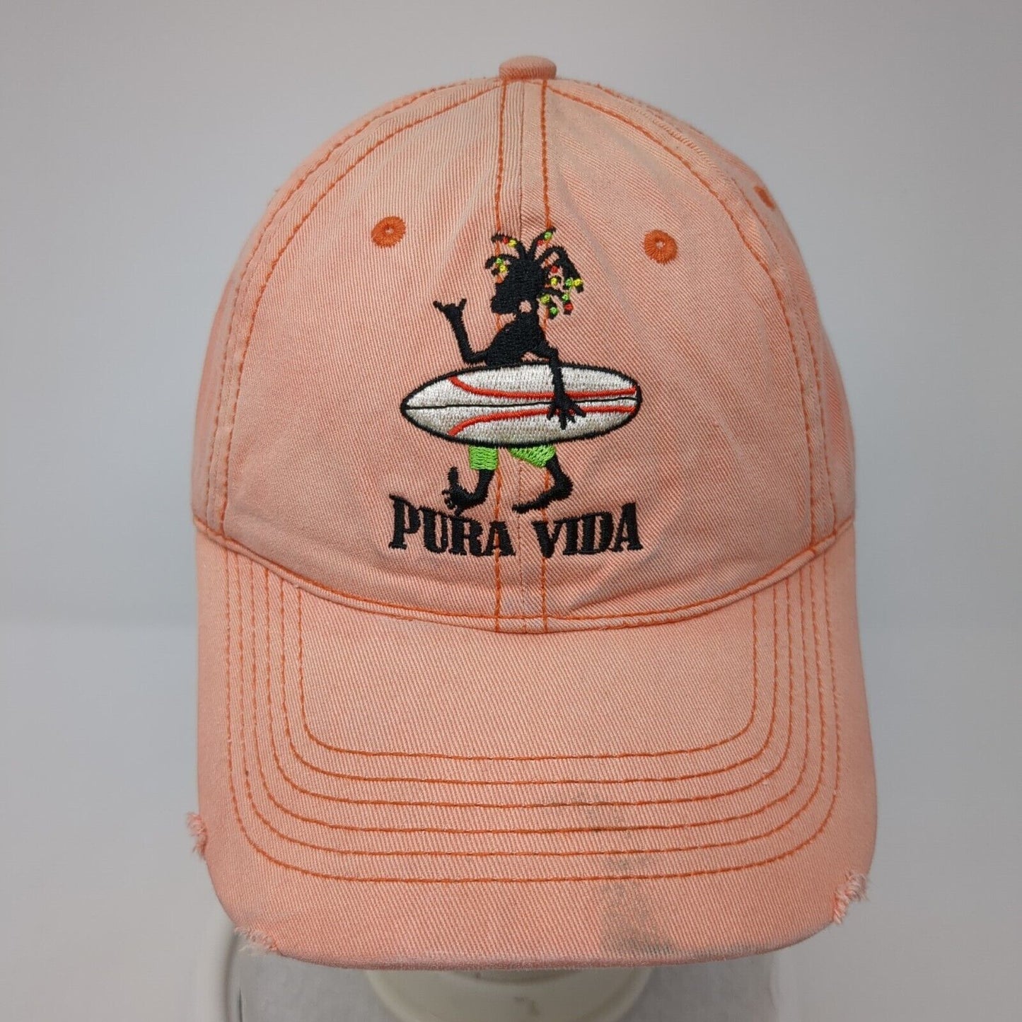 Pura Vida Slideback Hat Pink One Size Adjustable Costa Rica Embroidered
