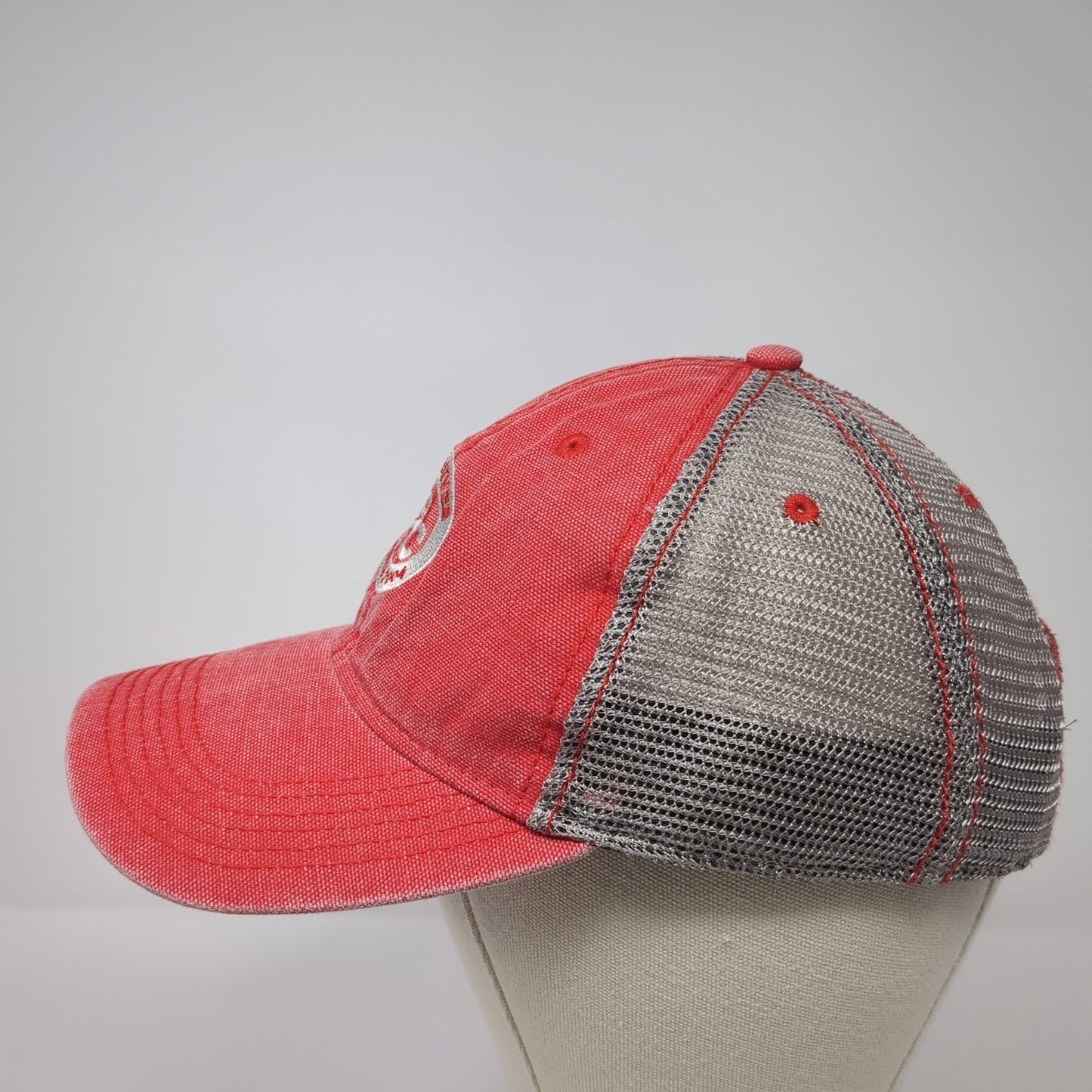 BC Adhesives 2004 Snapback Trucker Hat Red One Size Mesh Back Legacy