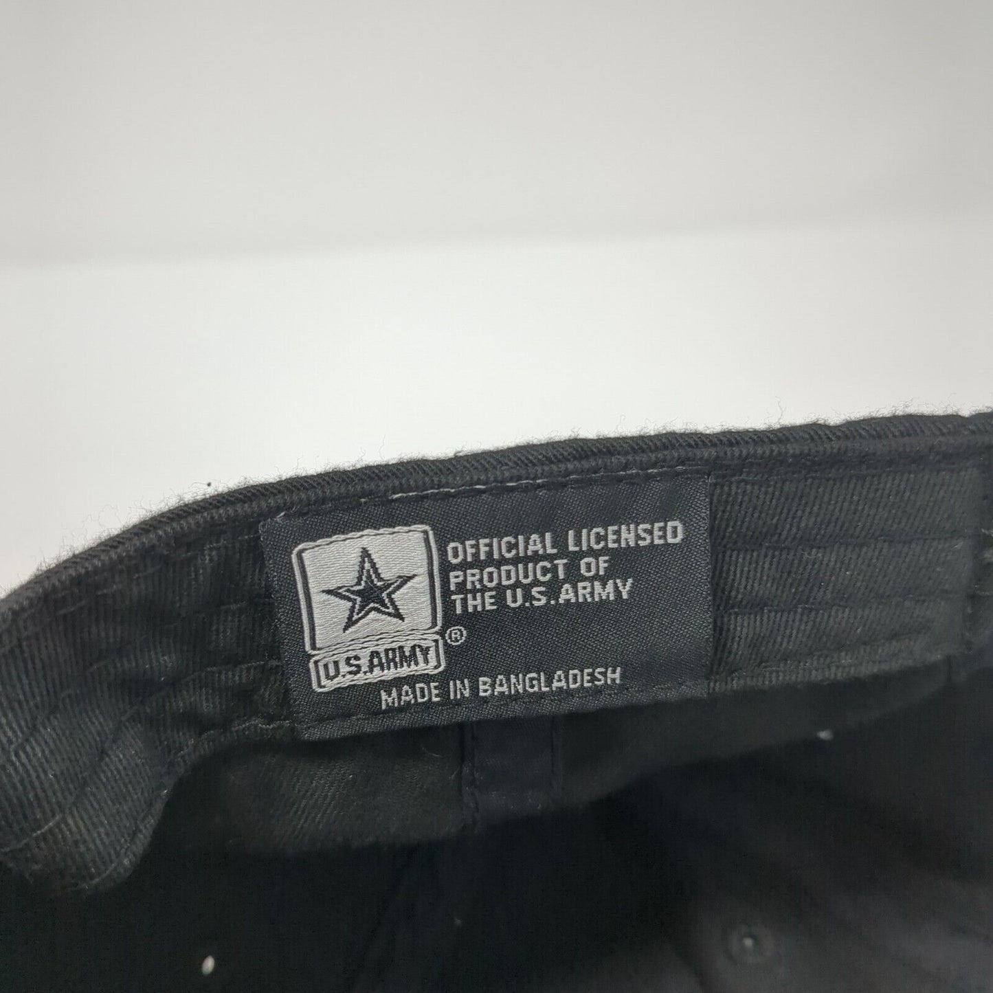 US Army Logo Slideback Hat Black One Size Solid Adjustable Embroidered