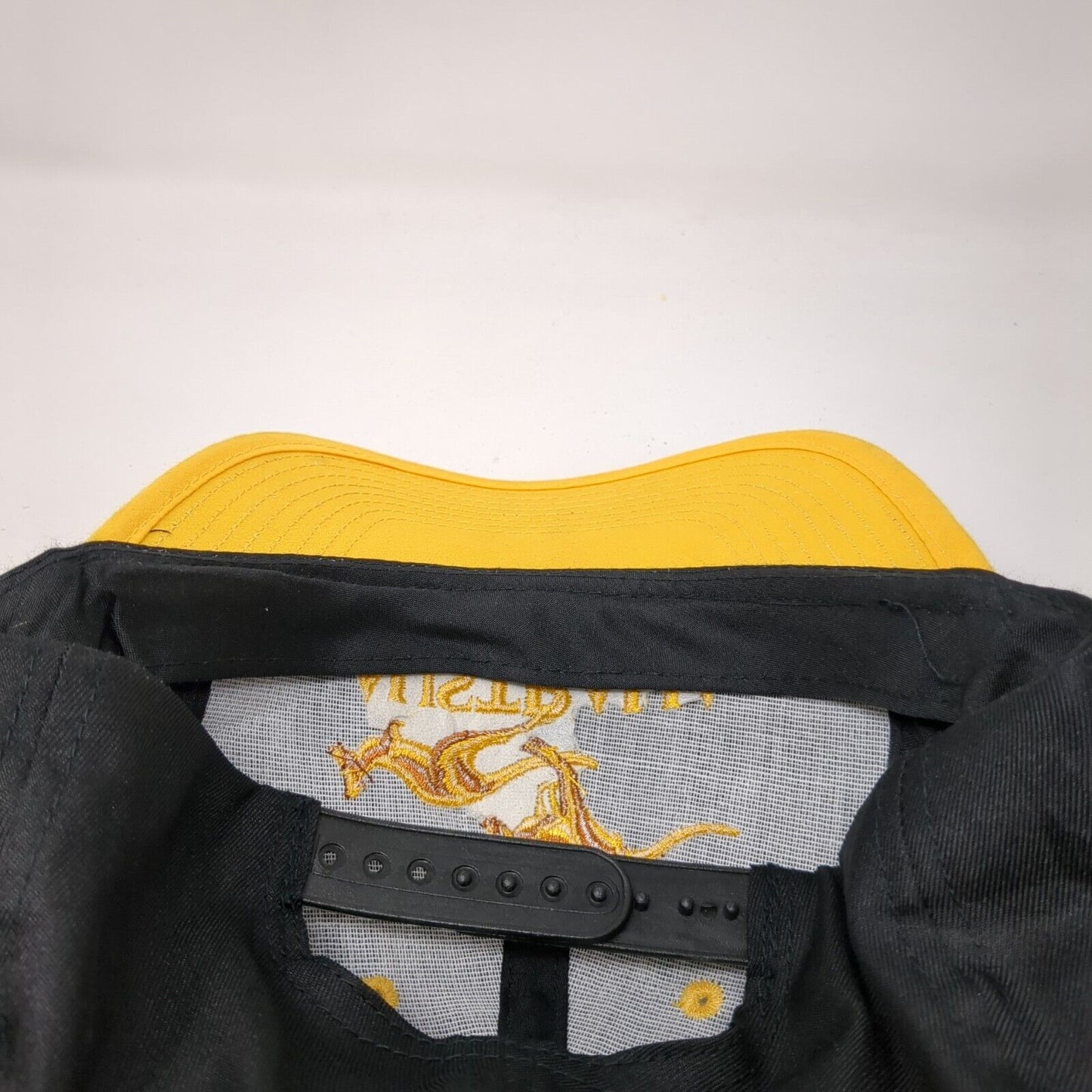 Australia Kangaroo Snapback Hat Black OSFA Embroidered Yellow Trim
