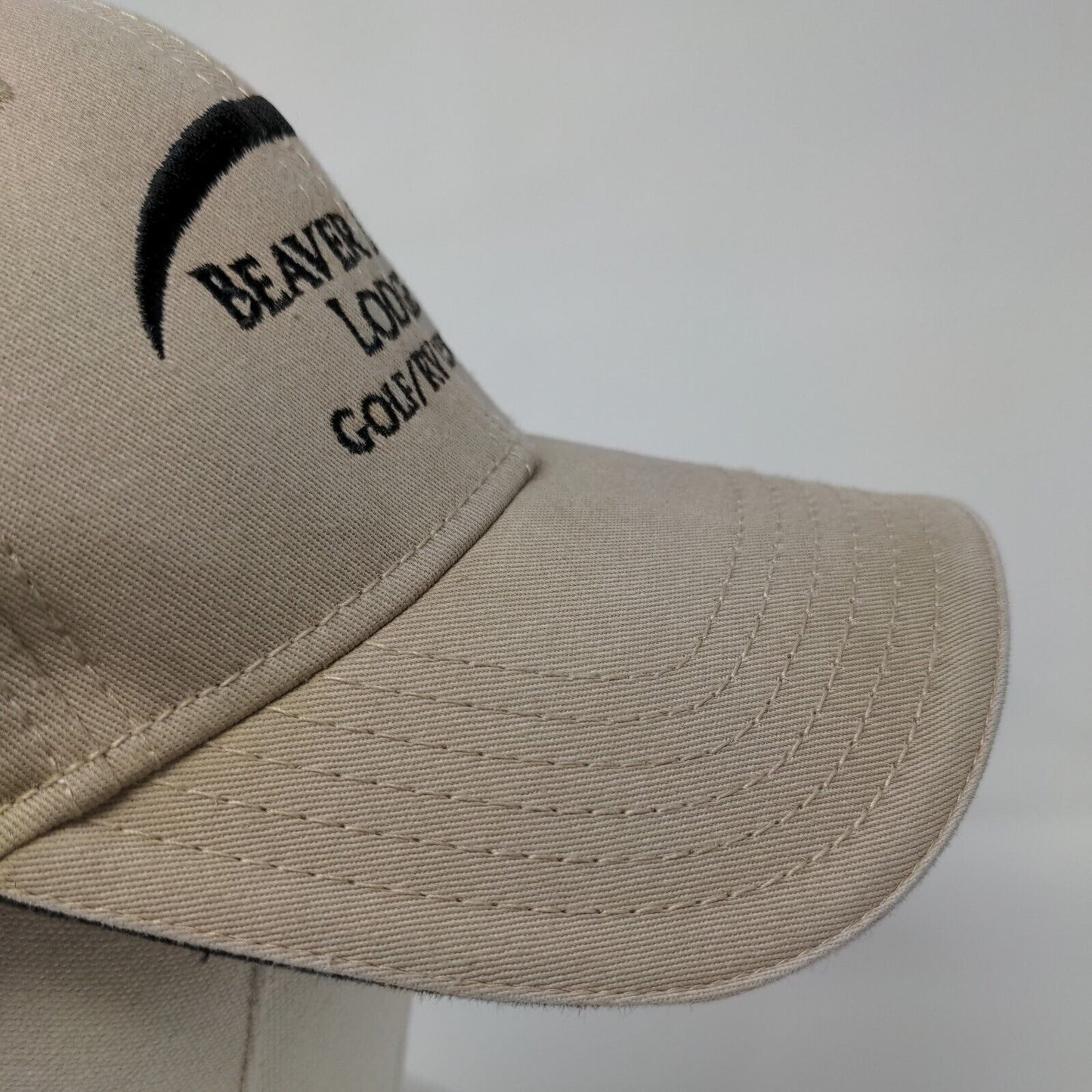 Beaver Dam Lodge Golf RV Resort Strapback Hat Tan OSFM Embroidered Otto