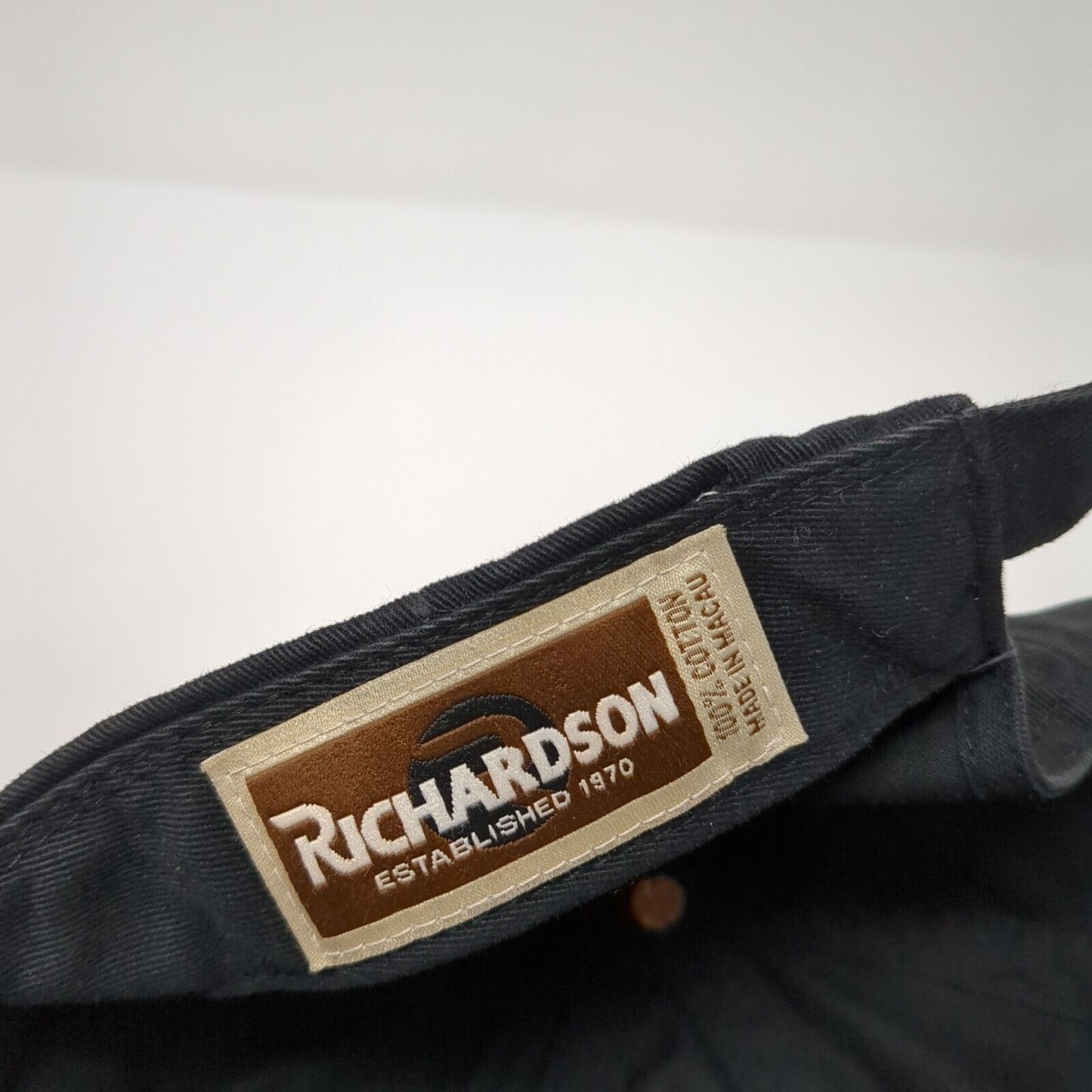 Richardson Slideback Hat Black One Size Embroidered Logo Adjustable