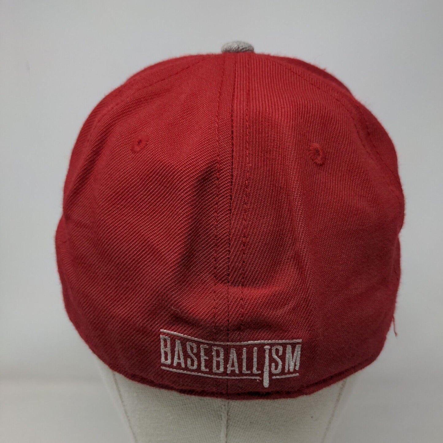 Baseballism Fitted Hat Red Size 7 3/8 Embroidered Patriotic Vented Holes