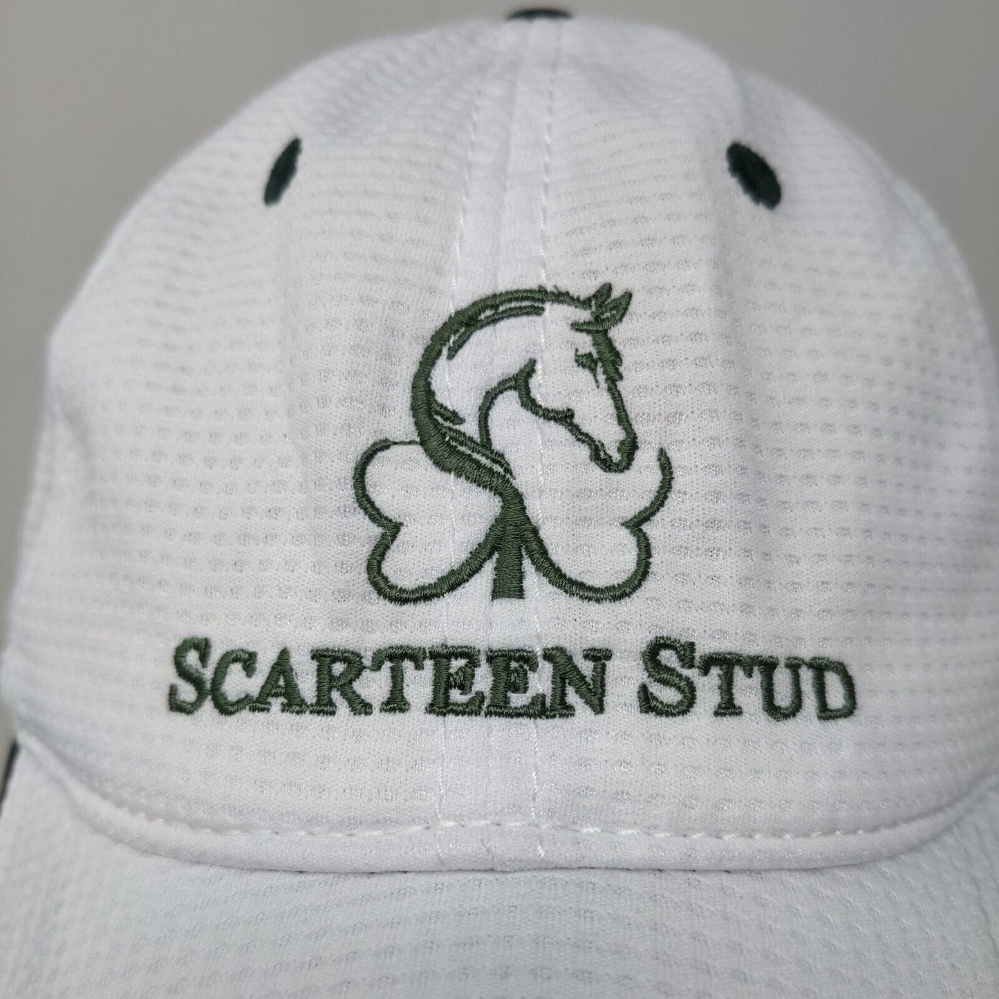 Scarteen Stud Men's Strapback Golf Hat Green White Embroidered Logo