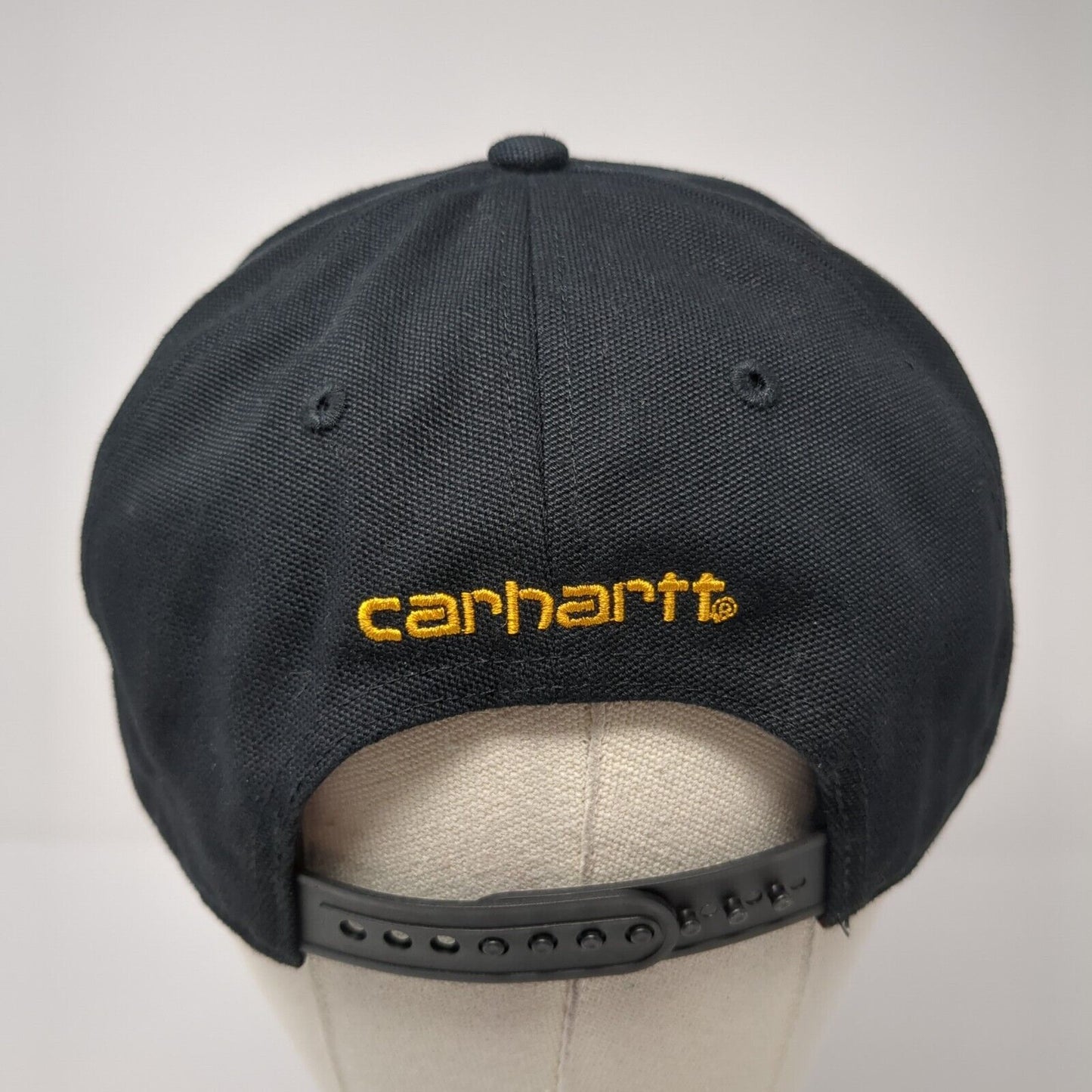 Carhartt Snapback Hat Black One Size Adjustable Embroidered Vented Holes