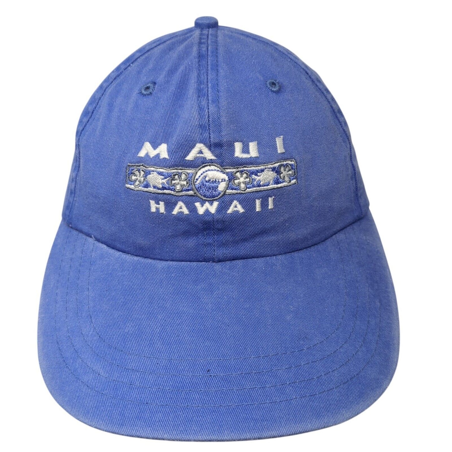 Maui Hawaii Slideback Hat Blue One Size Embroidered Palm Tree Ahead