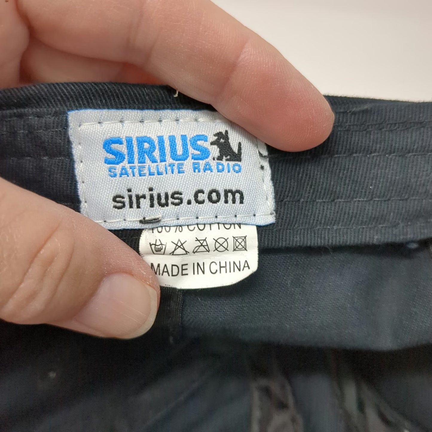 Sirius Satellite Radio Dog Logo Baseball Cap Black One Size Slideback Strap Hat