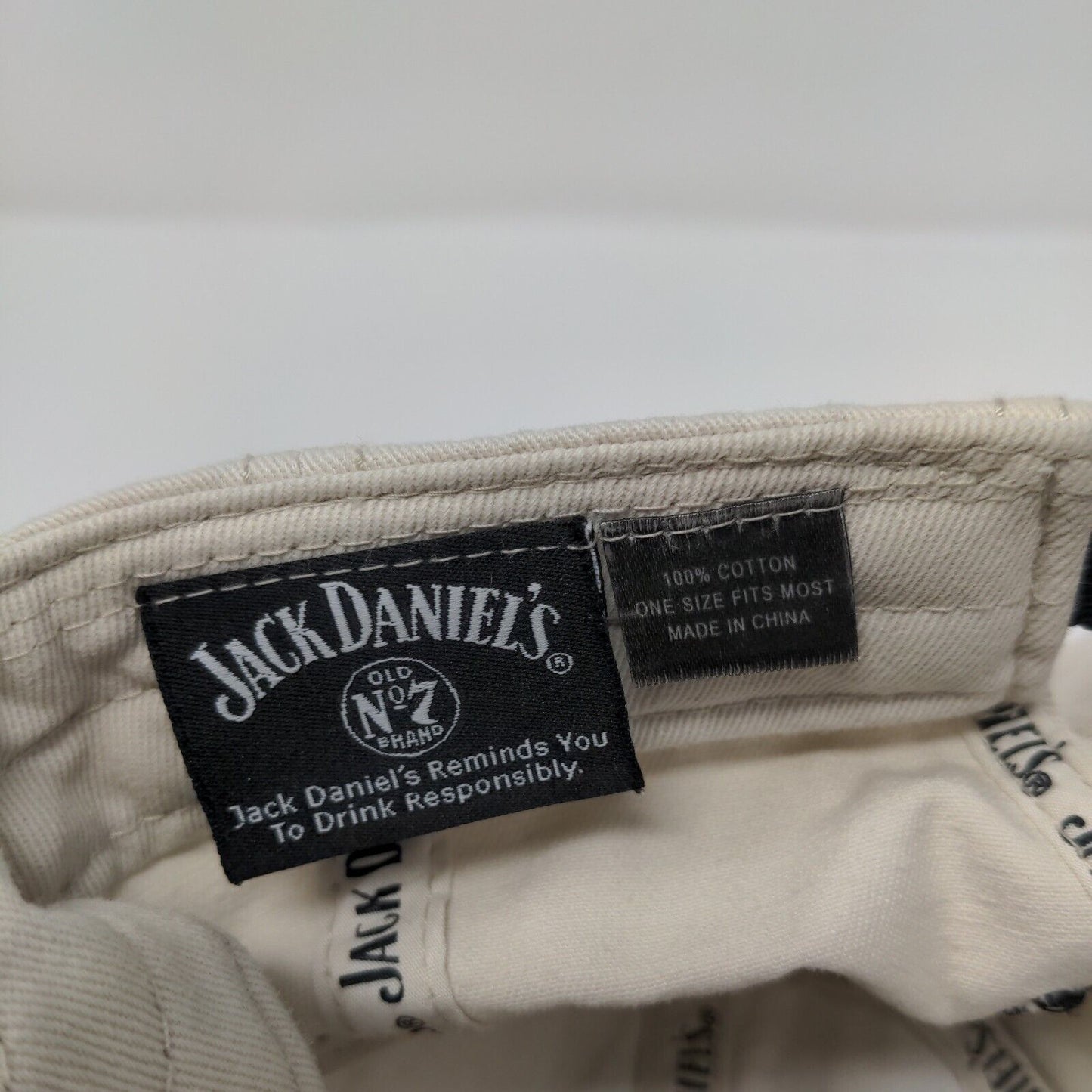 Jack Daniel's Slideback Hat Tan OSFM Adjustable Embroidered 6 Panel