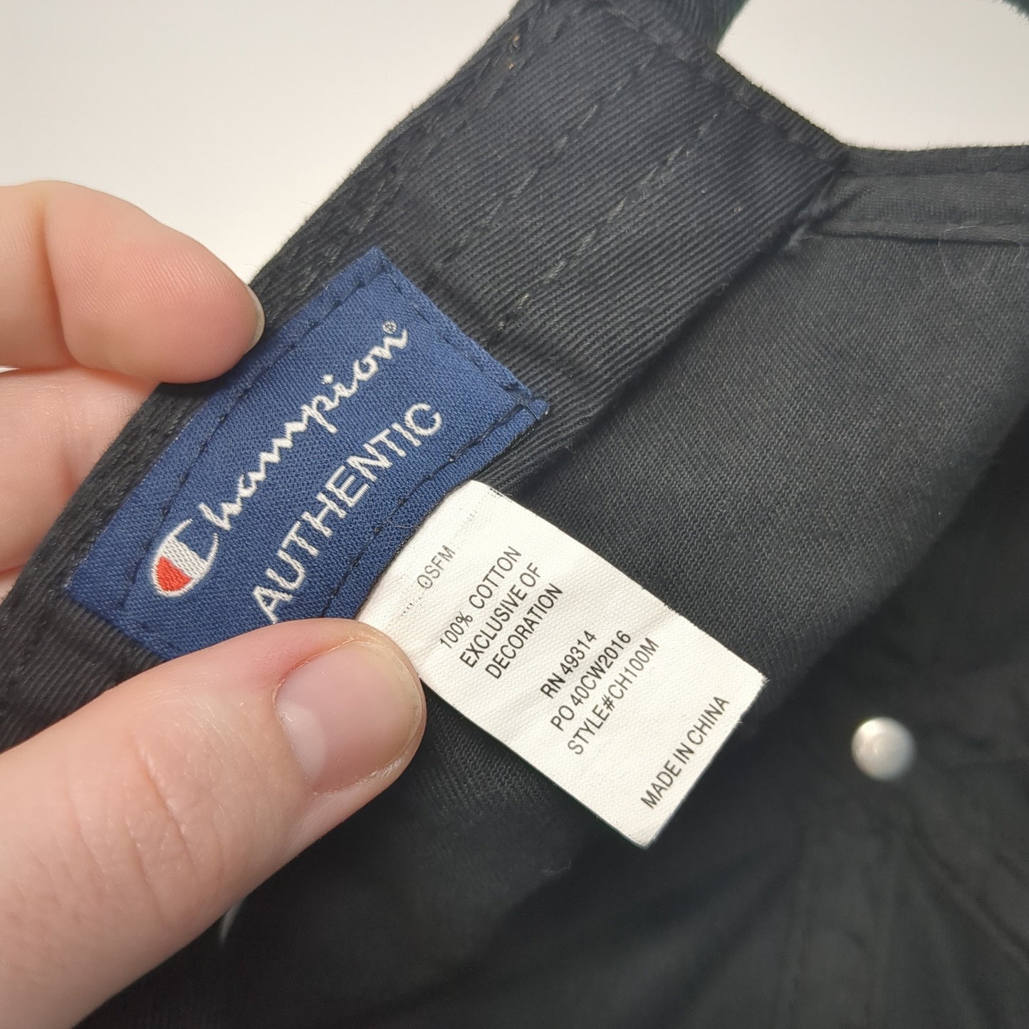 US Air Force Slideback Hat Black One Size Adjustable Embroidered Champion