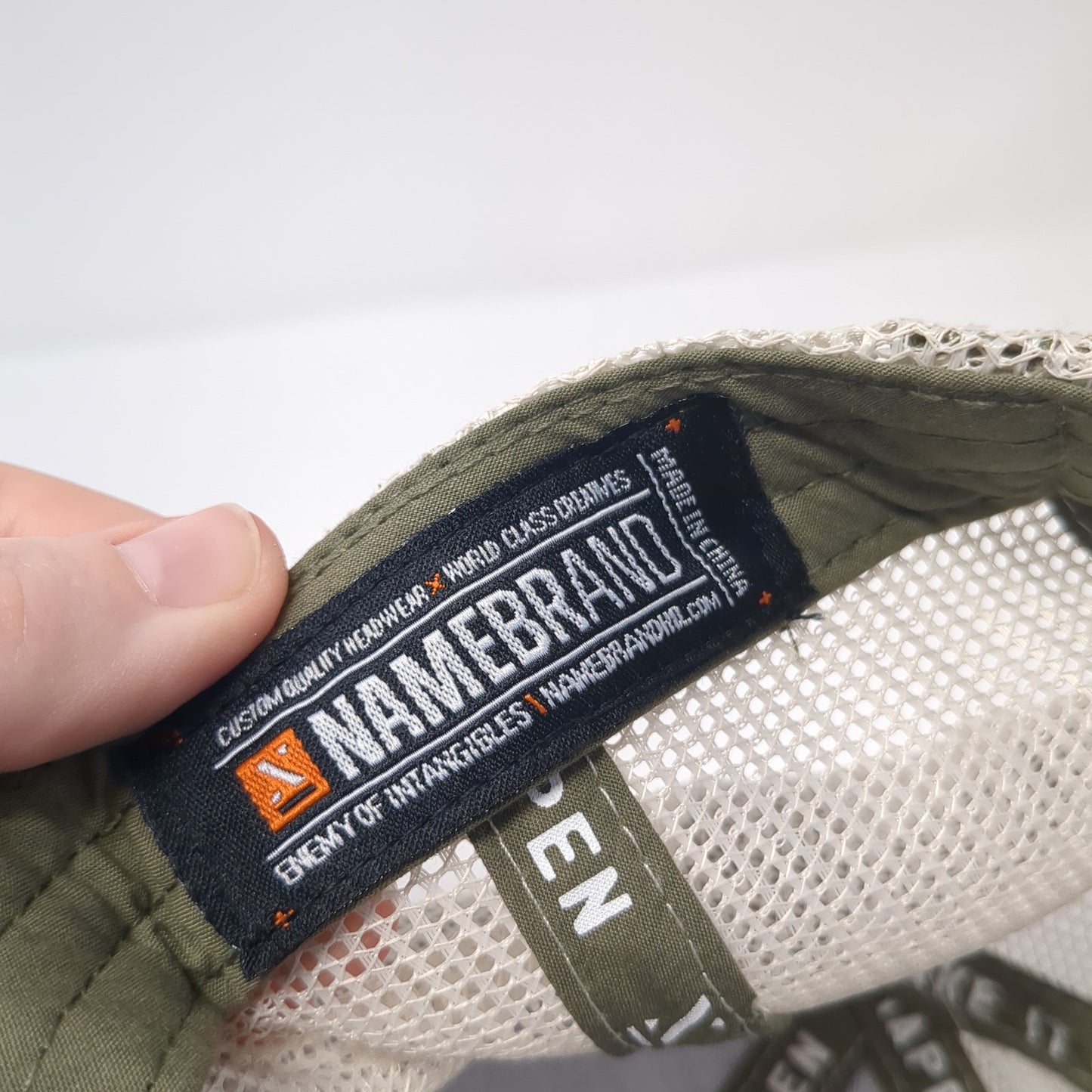 Namebrand Leather Patch Snapback Trucker Hat Green One Size Mesh Back