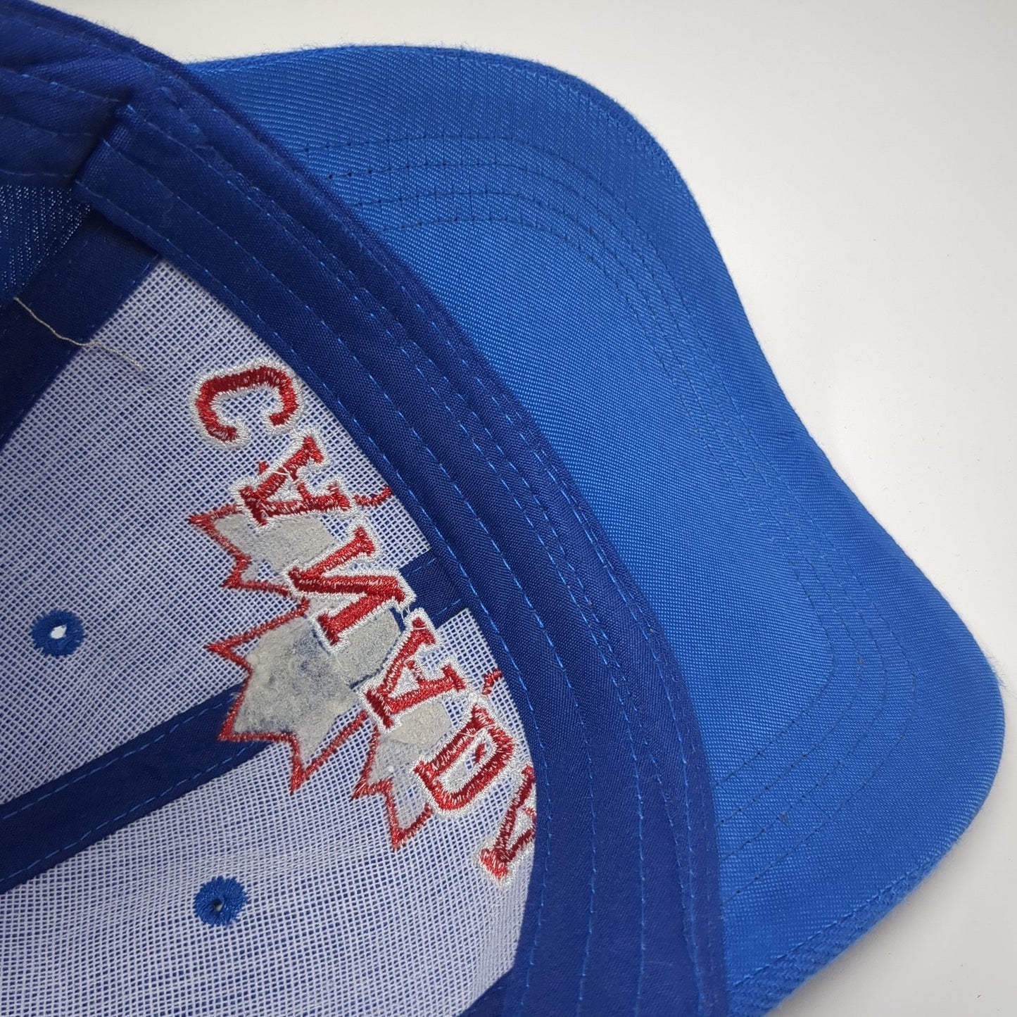 Canada Maple Leaf Strapback Hat Blue One Size Adjustable Embroidered