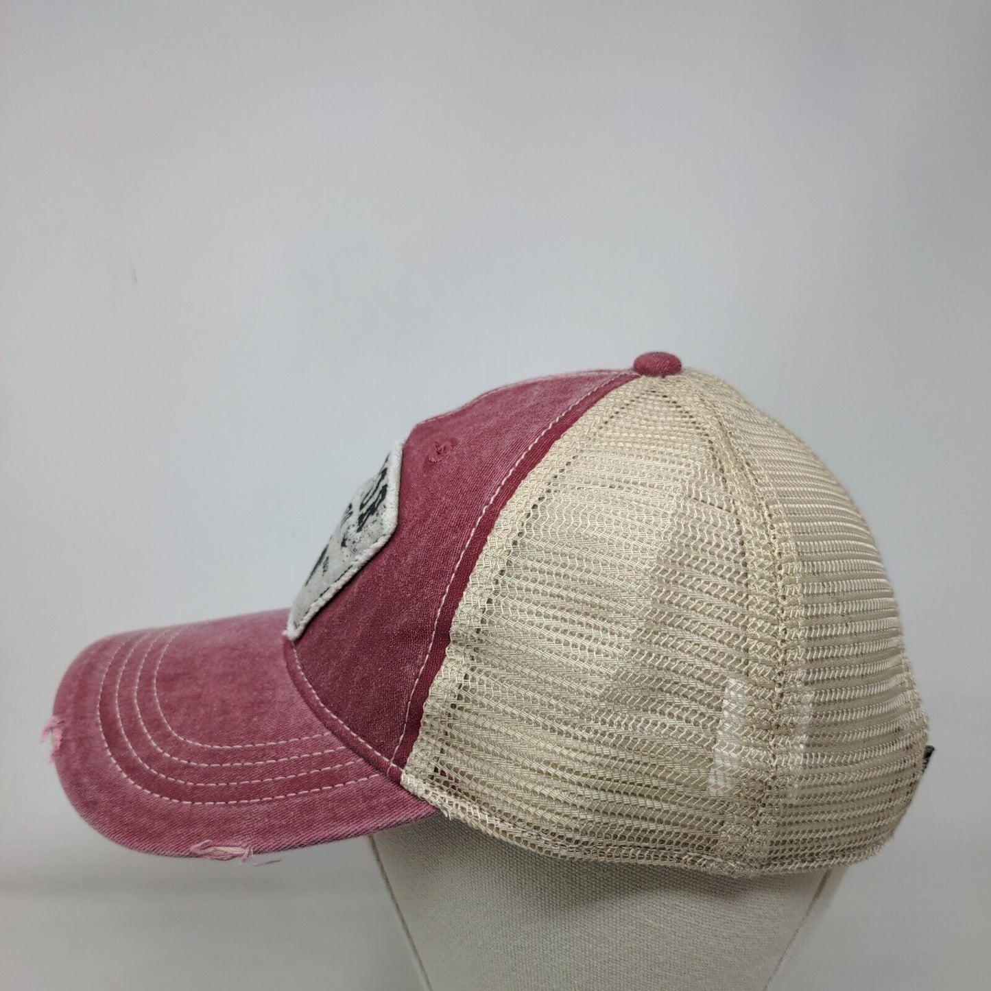 Tractor Supply Co. Snapback Trucker Hat Red OSFM Adjustable Mesh Back Distressed