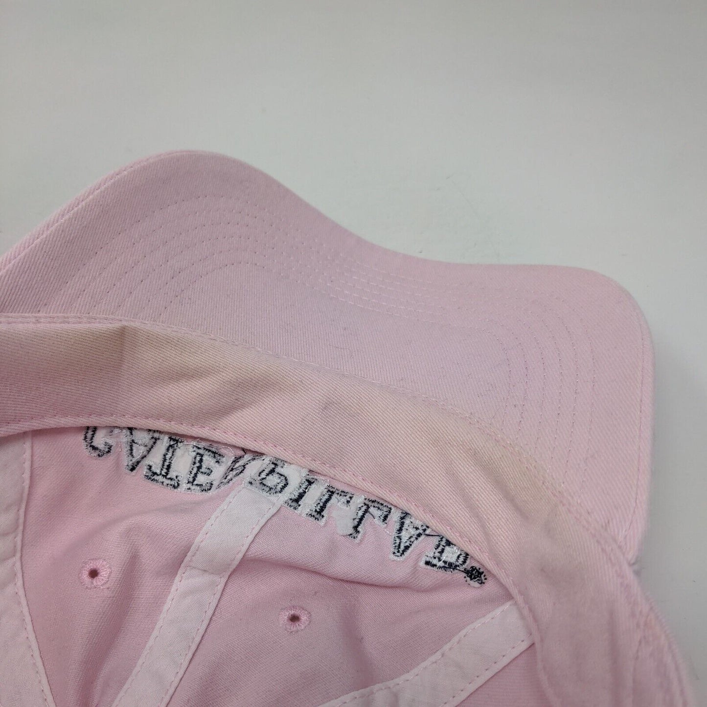 Caterpillar Strapback Hat Pink One Size Embroidered Adjustable 6 Panel
