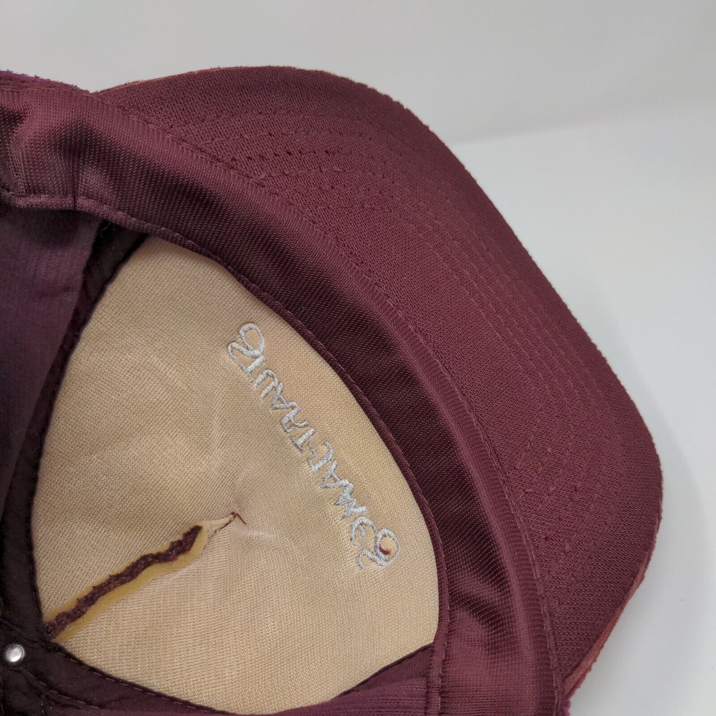 Stuart James Snapback Hat Red M/L Adjustable Corduroy Embroidered 6 Panel