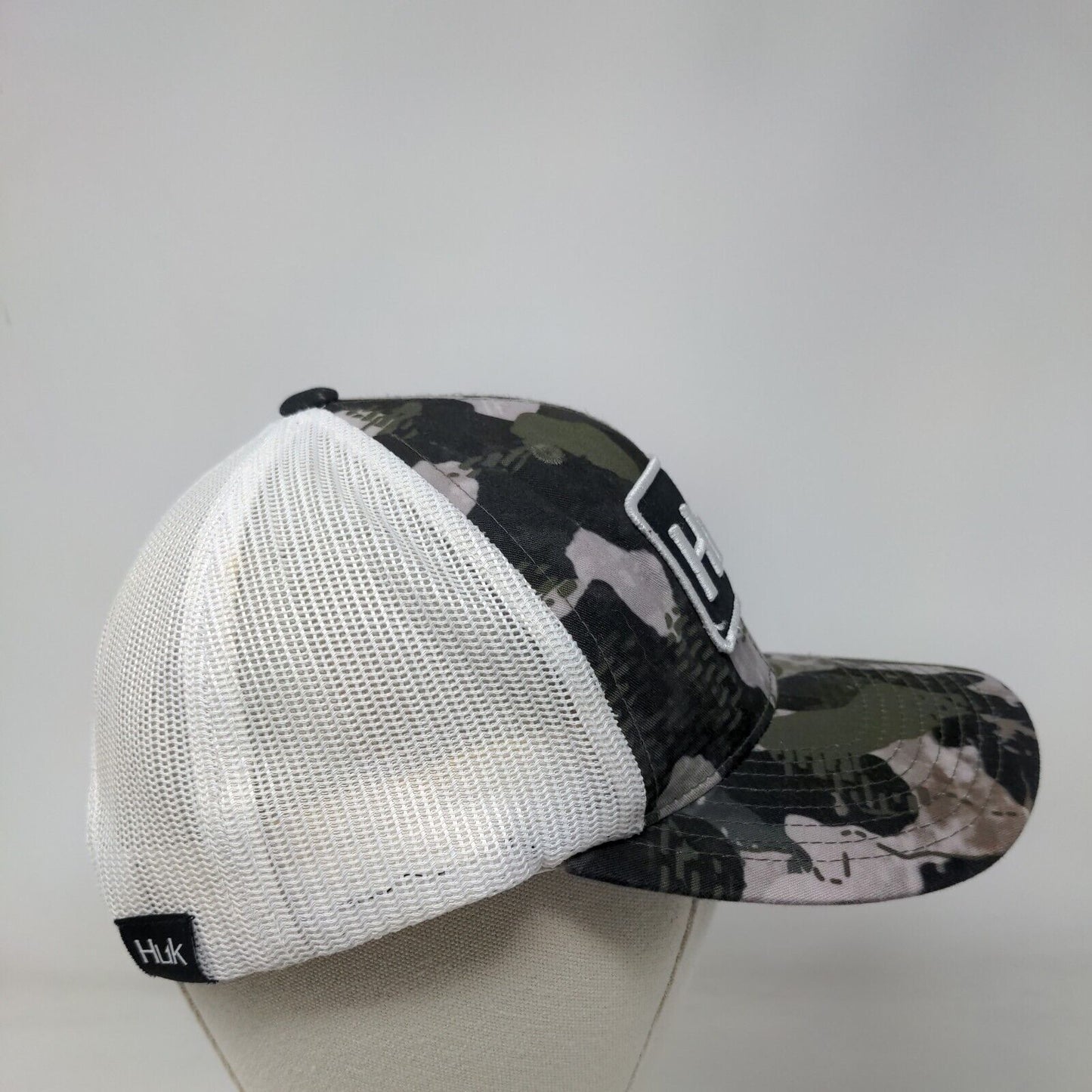 Huk Fishing Snapback Mesh Back Trucker Hat Camouflage OSFM Yupoong