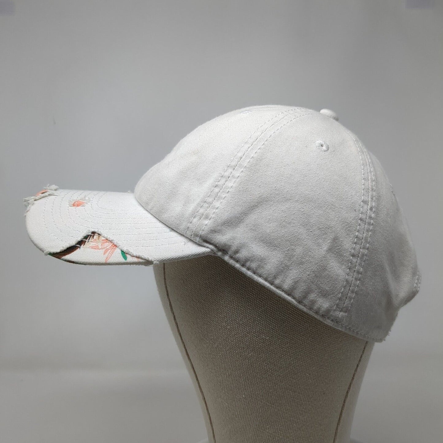 American Needle Slideback Hat White One Size Adjustable Solid 6 Panel